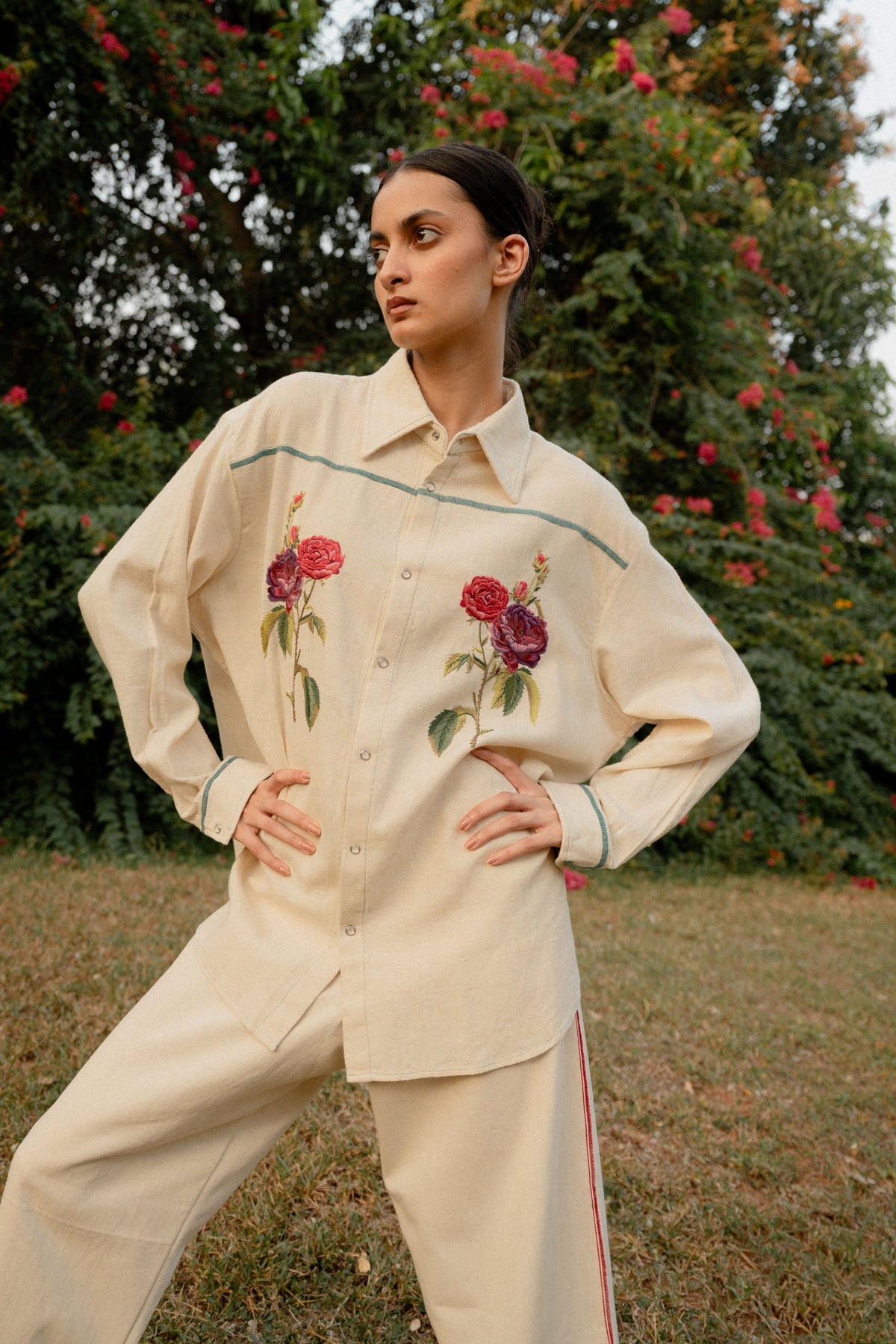 Off white Rose Shirt