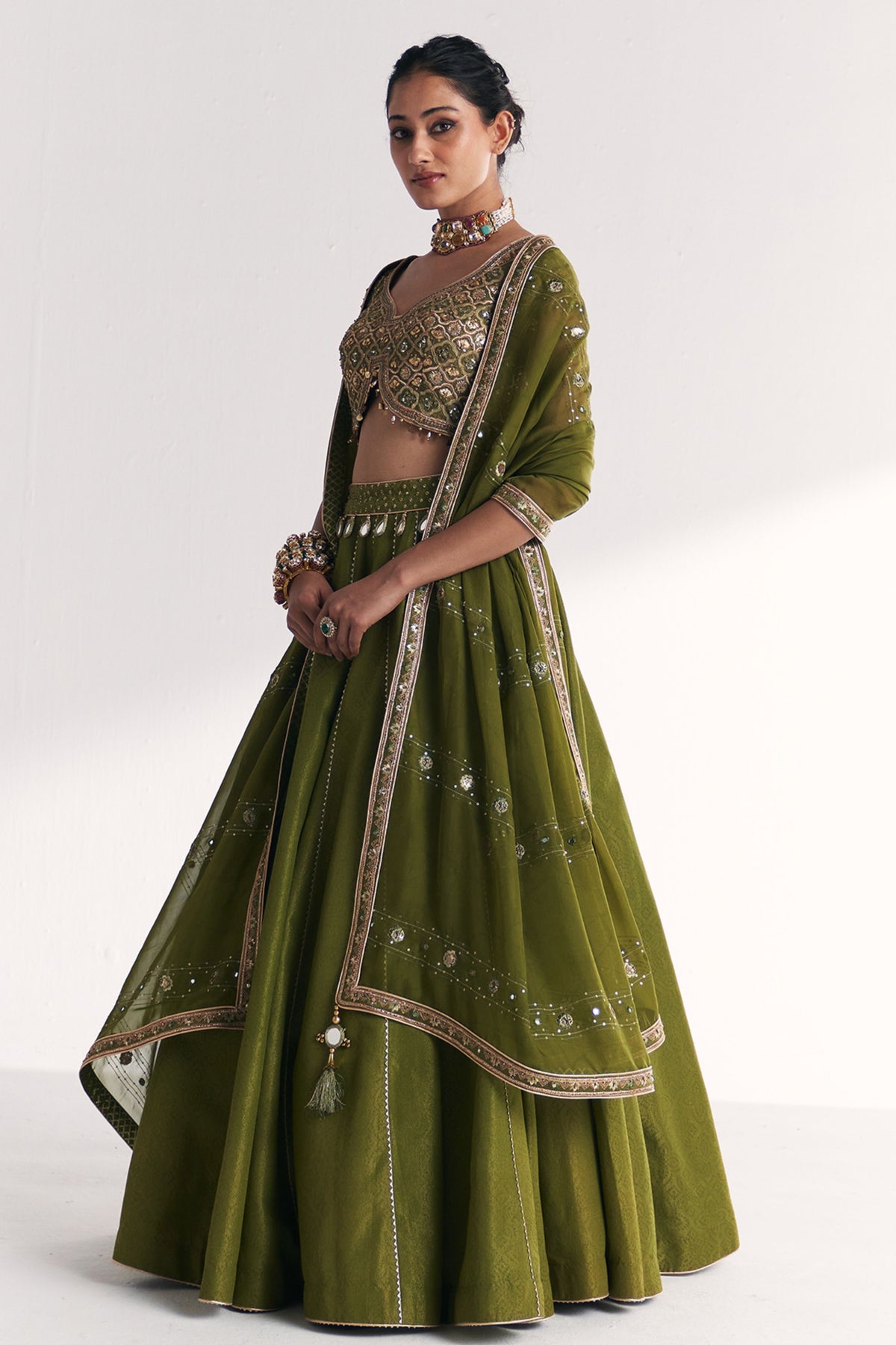 Rangoli Green Lehenga Set