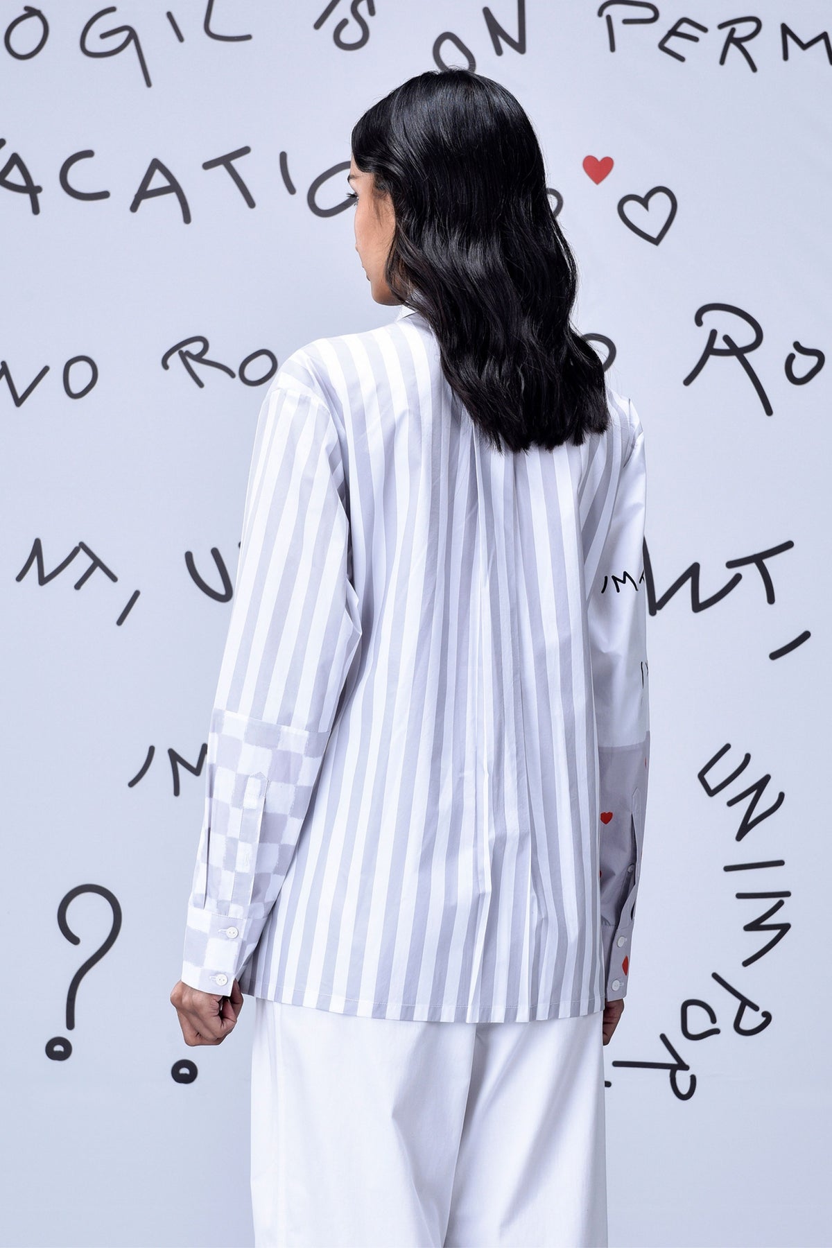 Women&#39;s Chess Board Shirt Pearl Grey