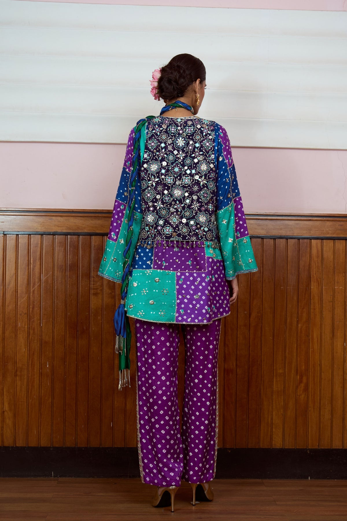 Nazariya Patchwork Bandhani Kurta Set