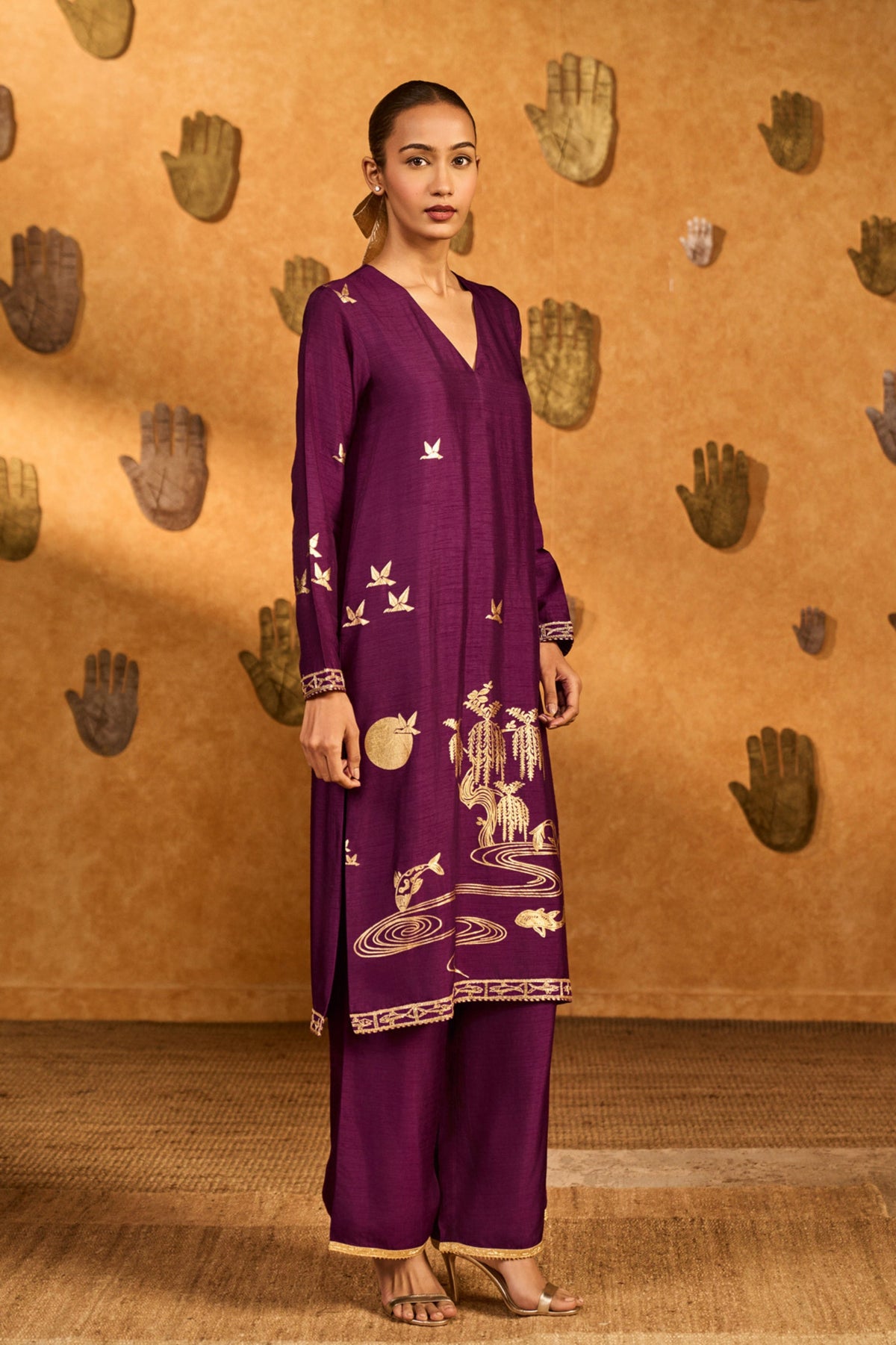 Berry Water Bloom Kurta Set