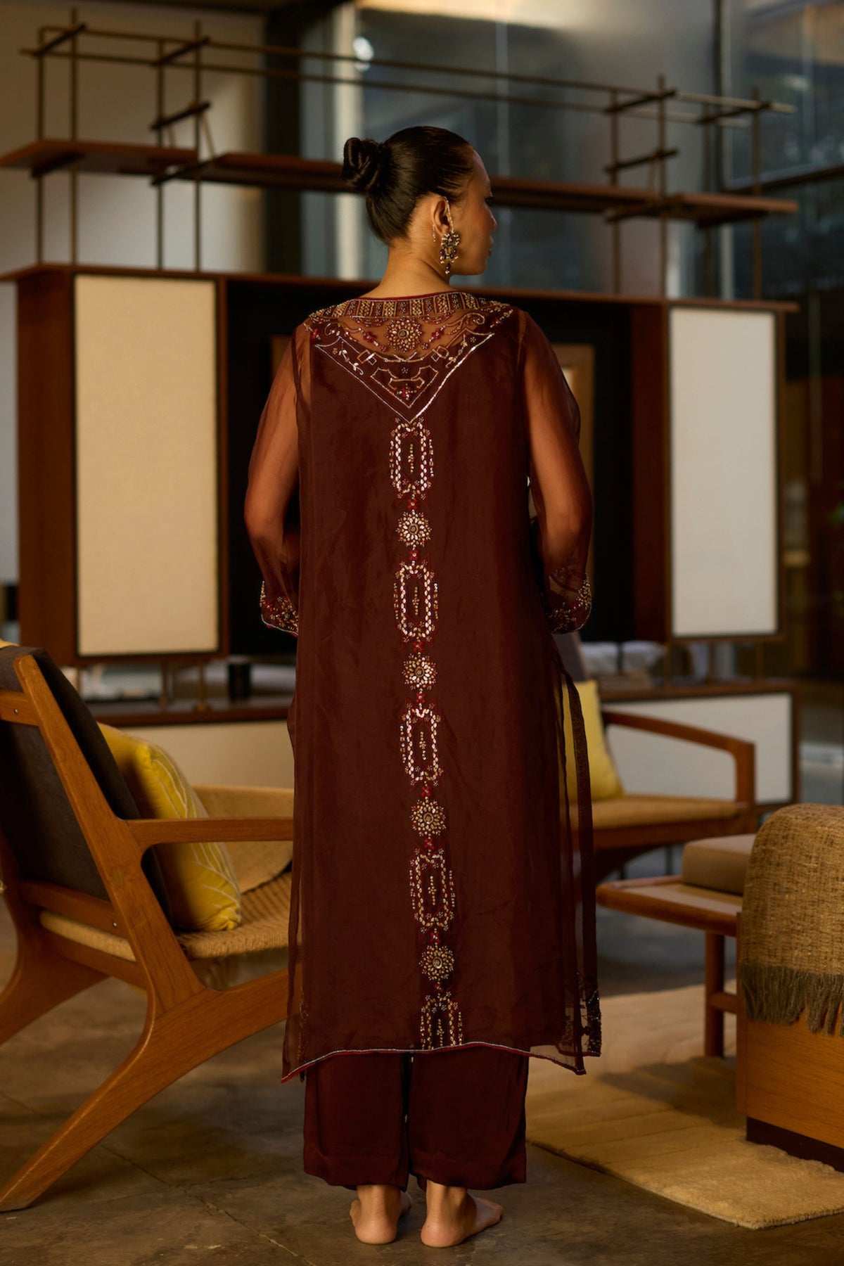Brown Rawani Kurta Set