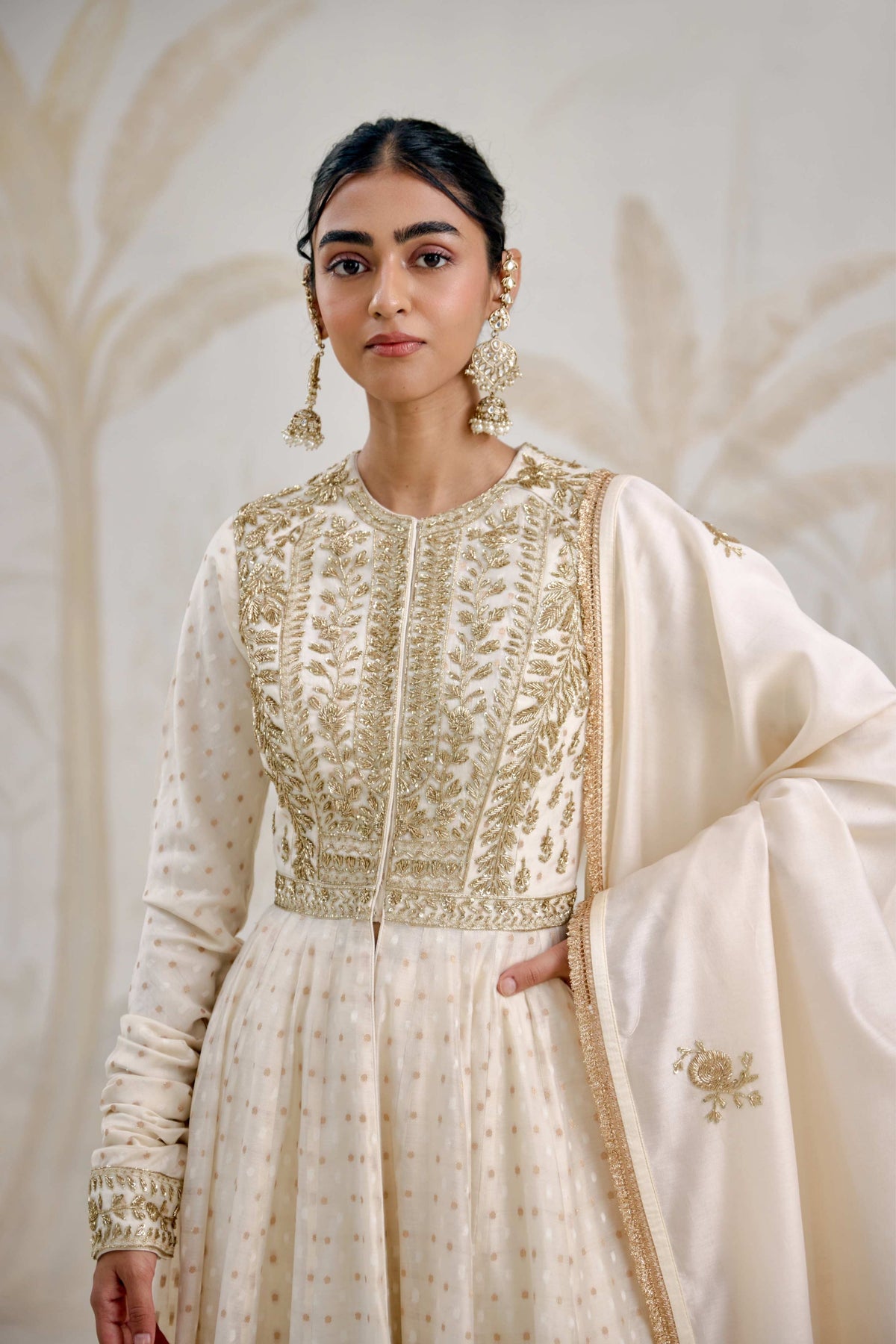 Ivory Anarkali Set