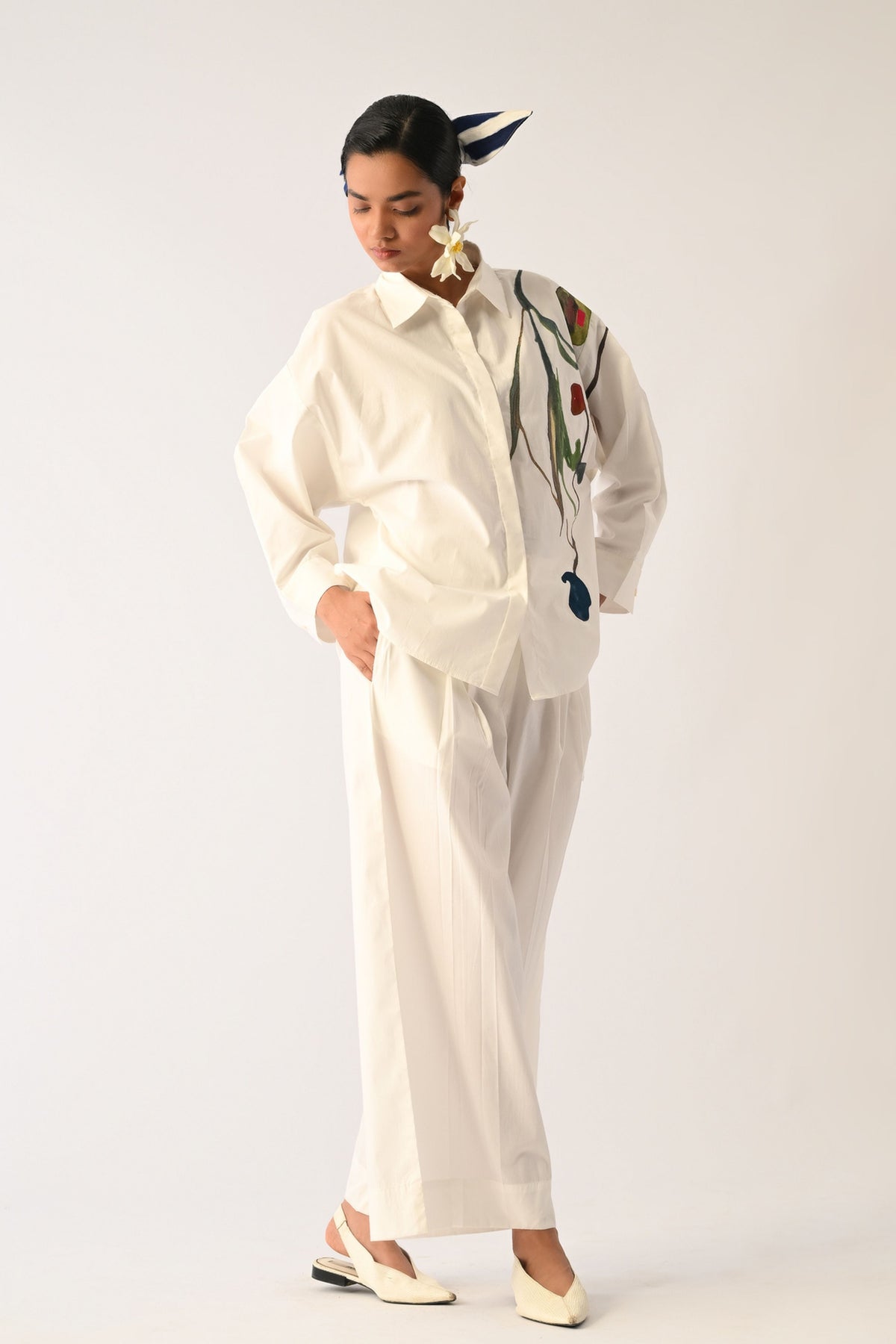 Botanica Ivory Applique Shirt Set