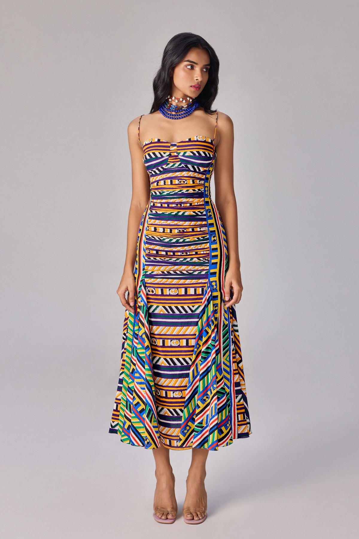 Green Yellow Stripe Mila Dress