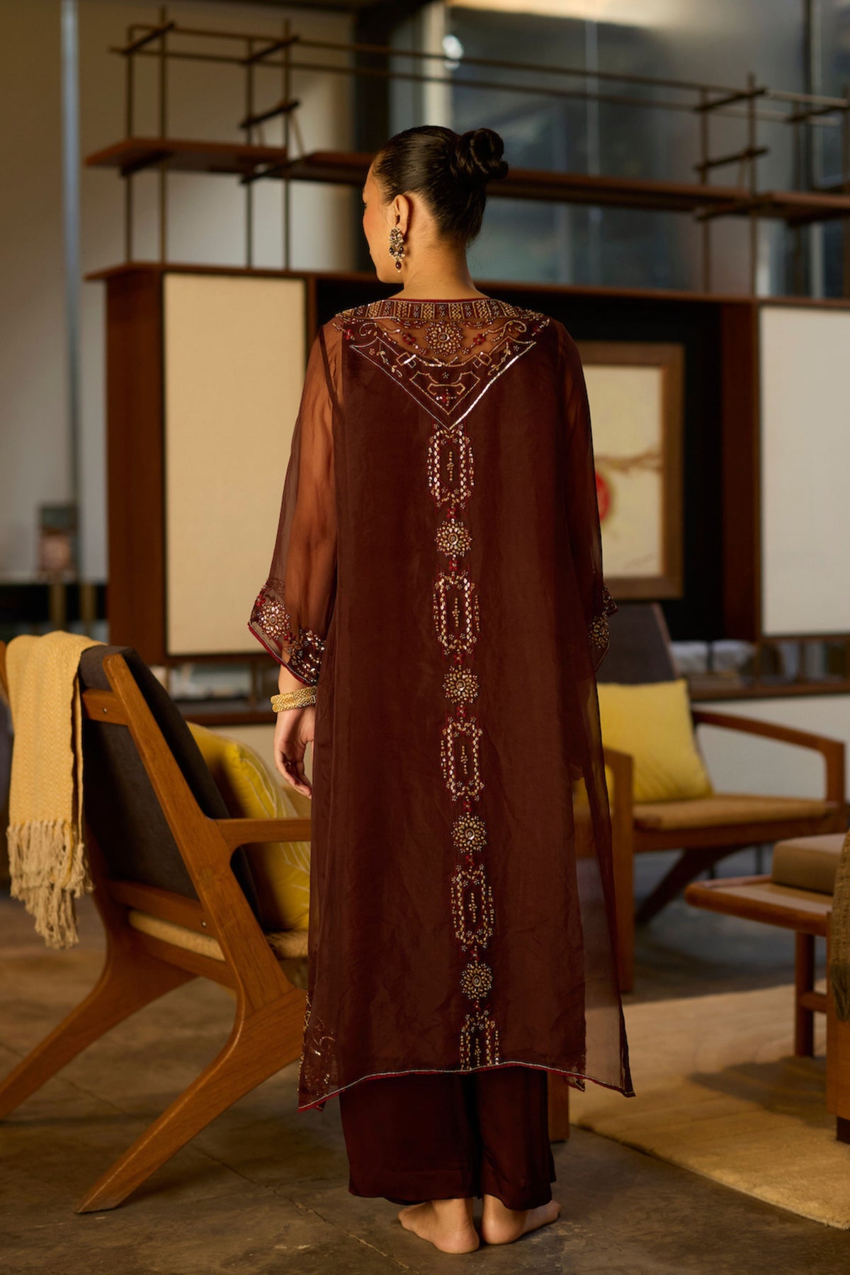 Brown Rawani Kurta Set