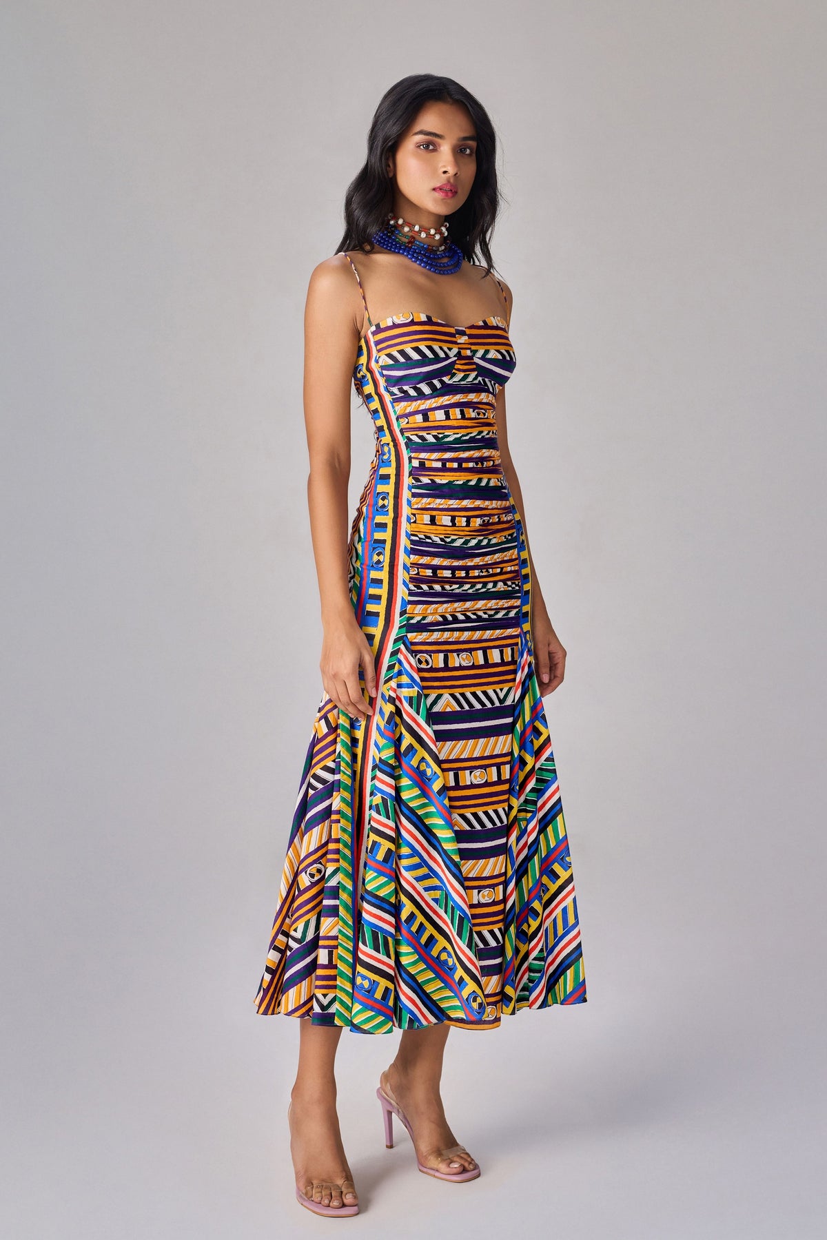 Green Yellow Stripe Mila Dress
