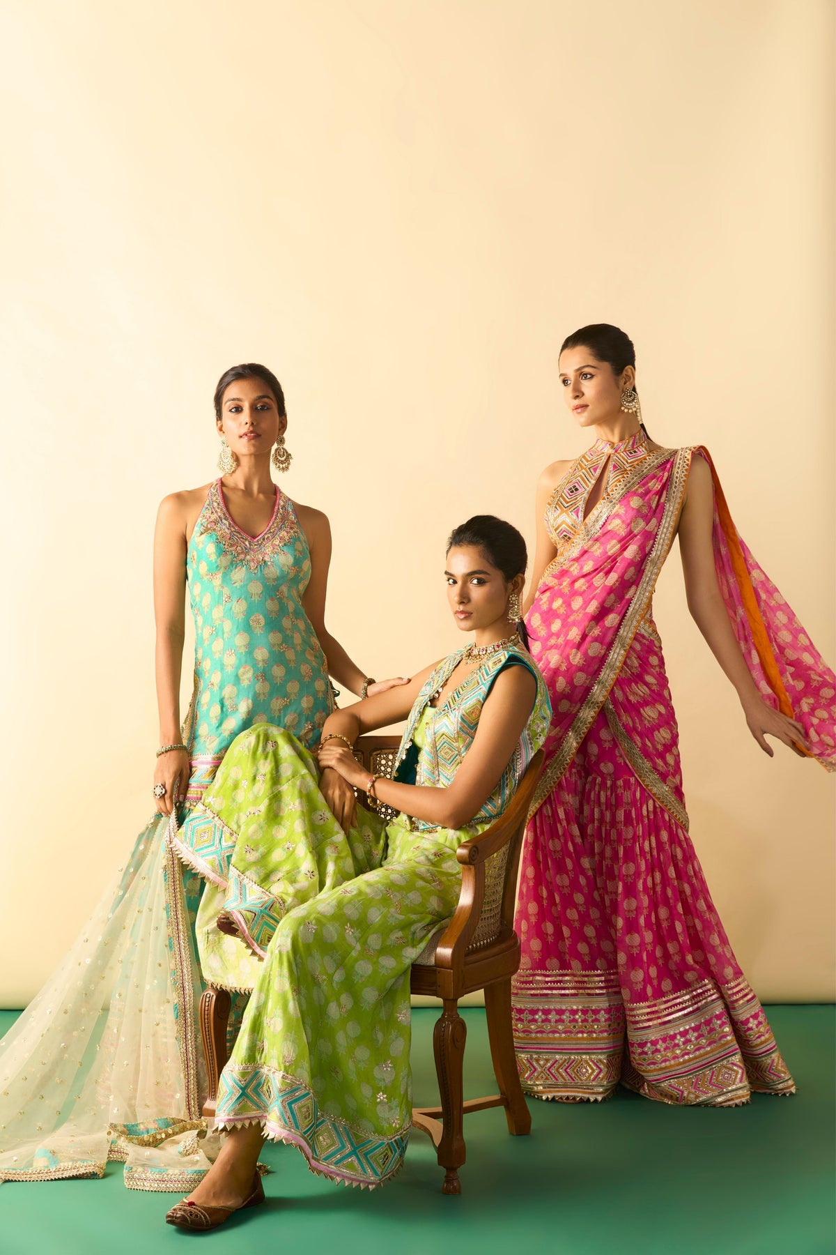 Labdhi Pink Draped Saree Set