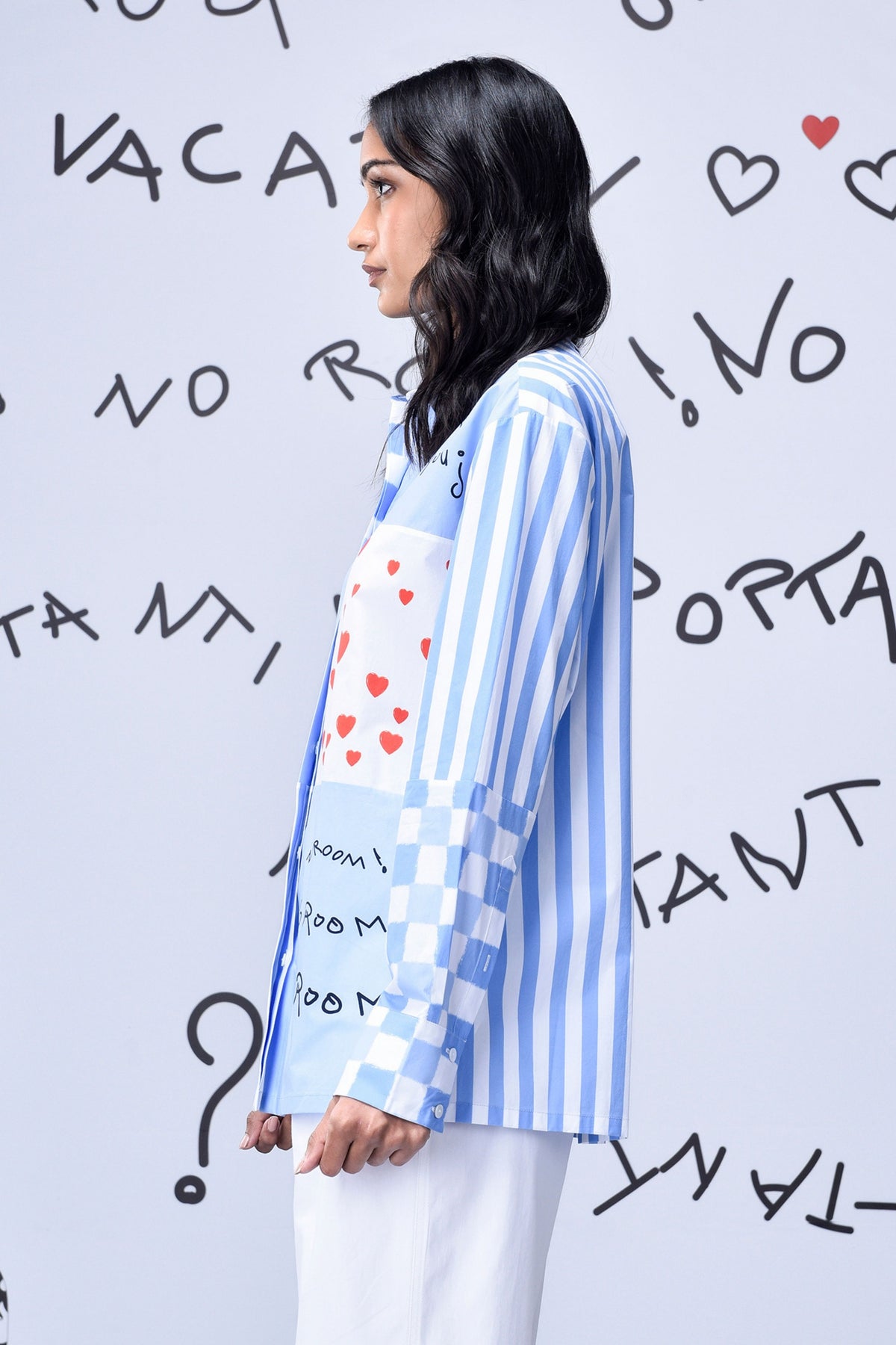 Women&#39;s Chess Board Shirt Light Blue