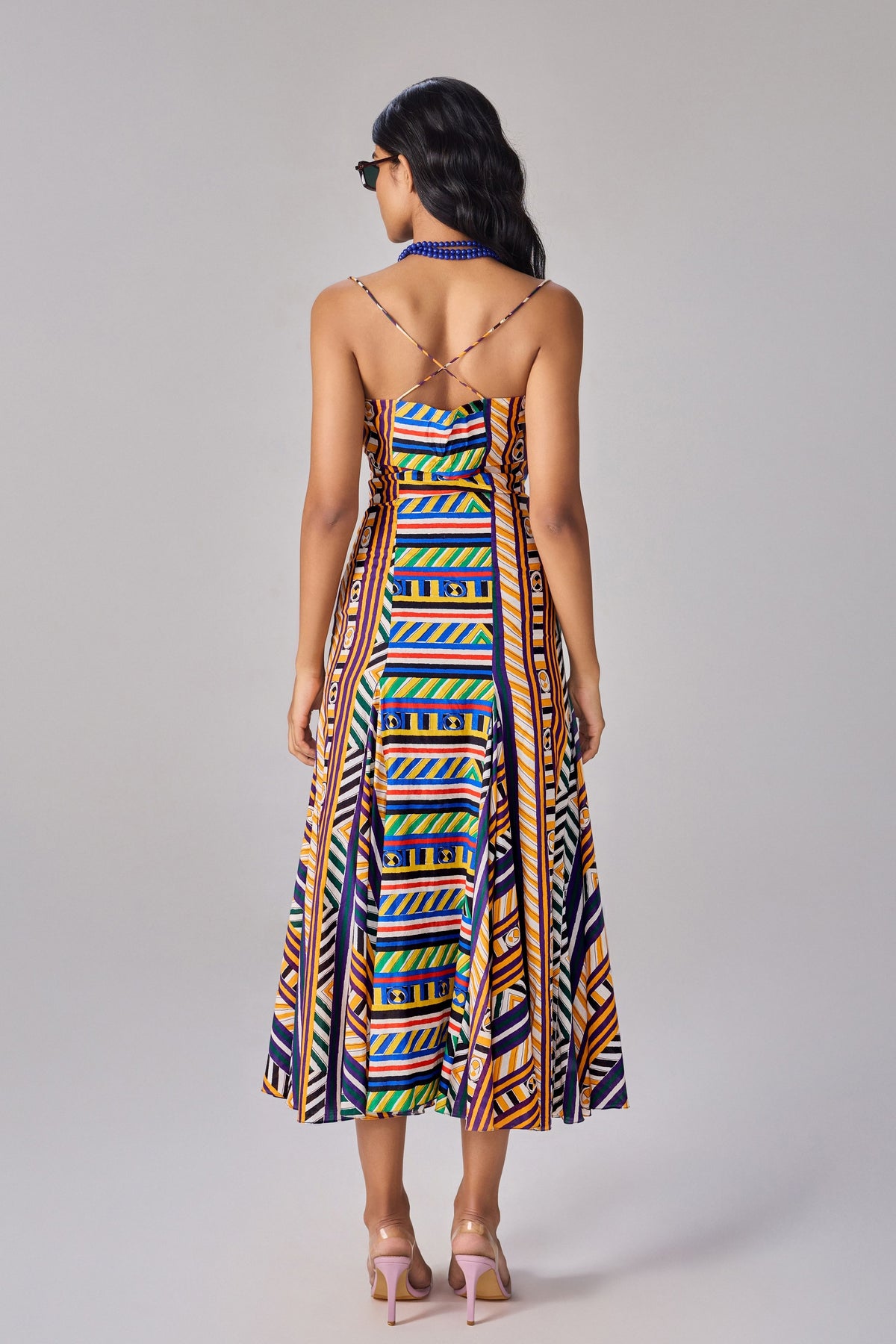 Green Yellow Stripe Mila Dress