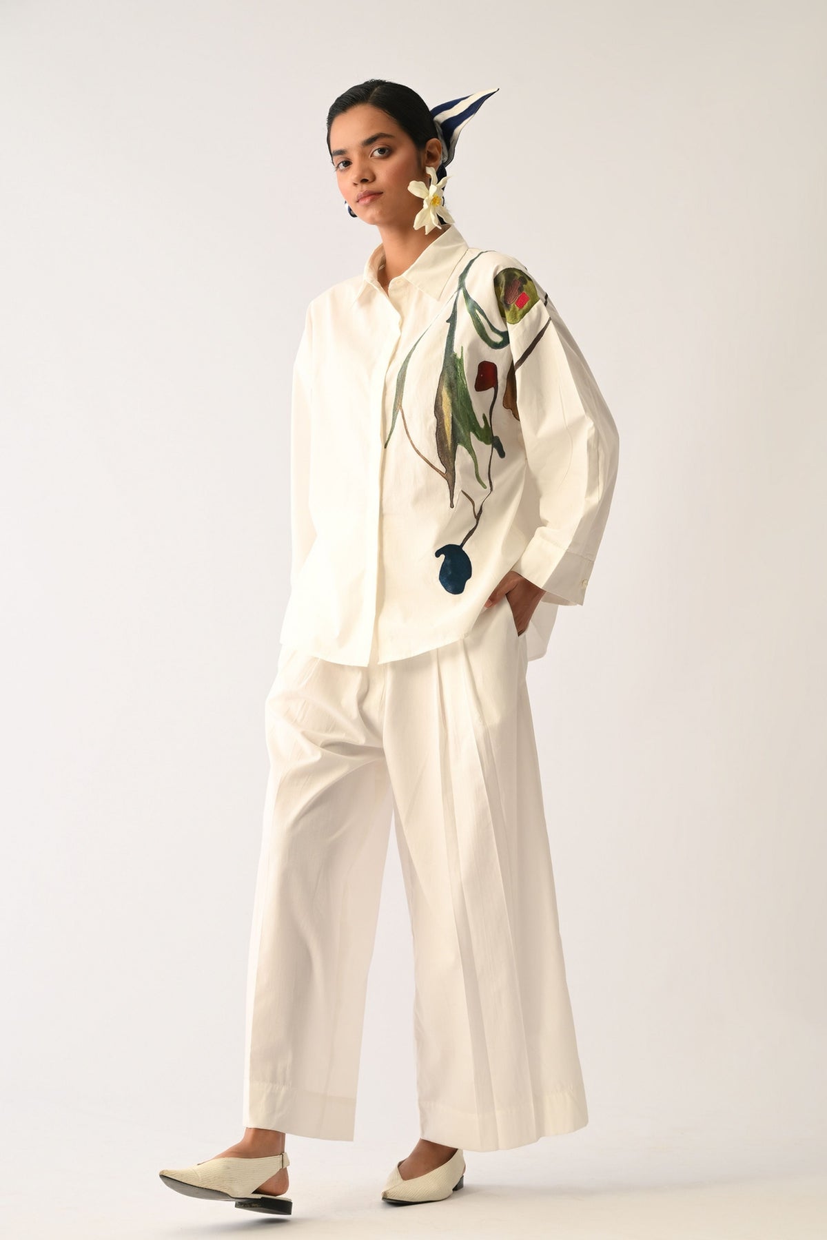 Botanica Ivory Applique Shirt Set