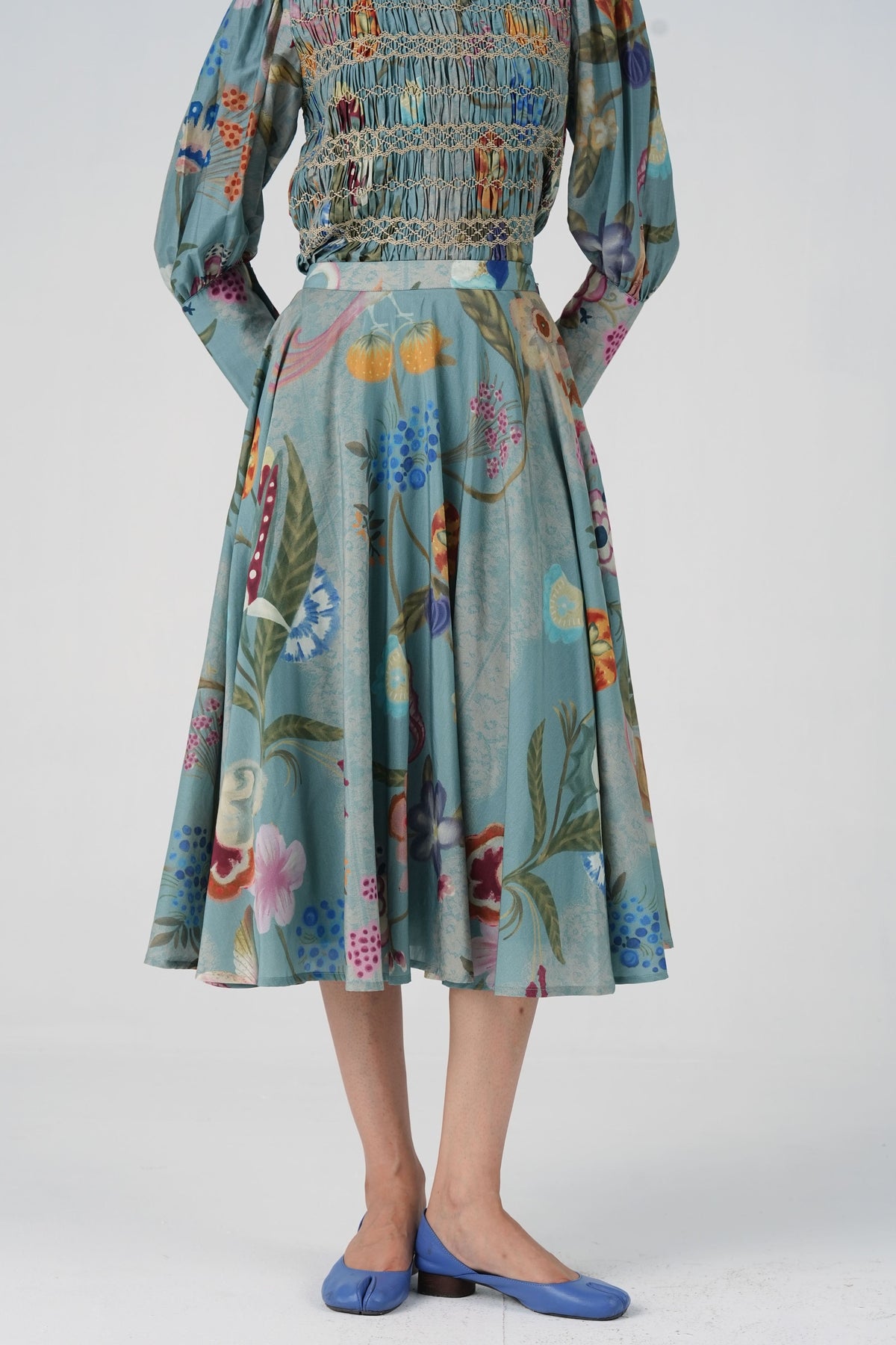 Bias Floral Skirt