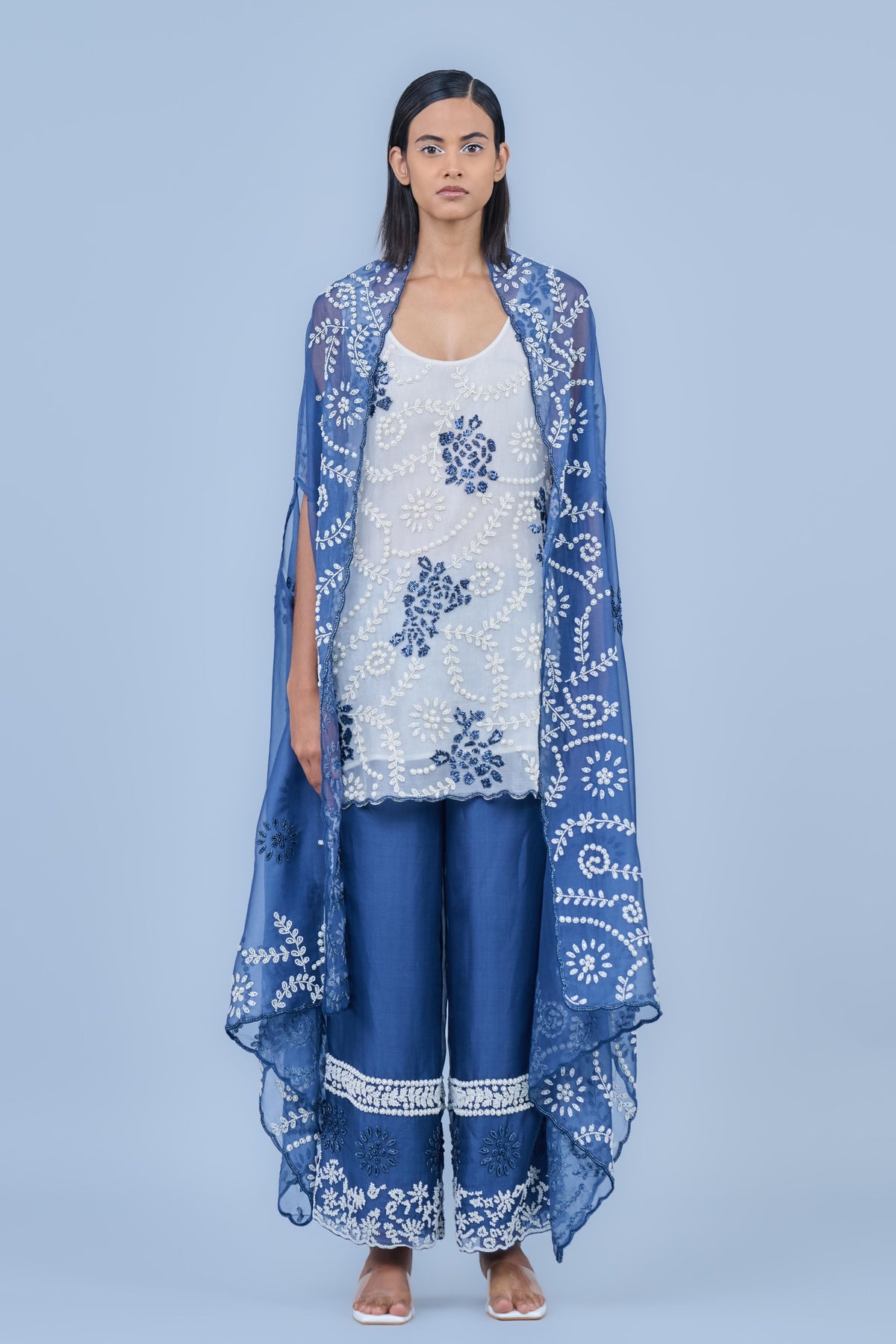 Space Blue Organza Cape