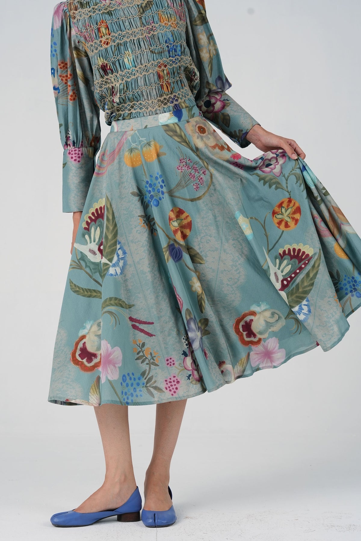Bias Floral Skirt