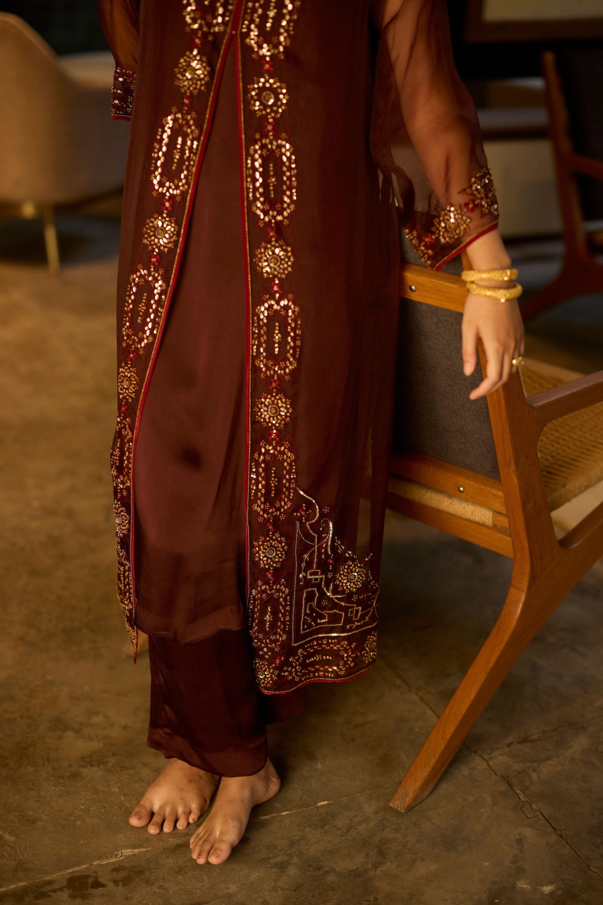 Brown Rawani Kurta Set