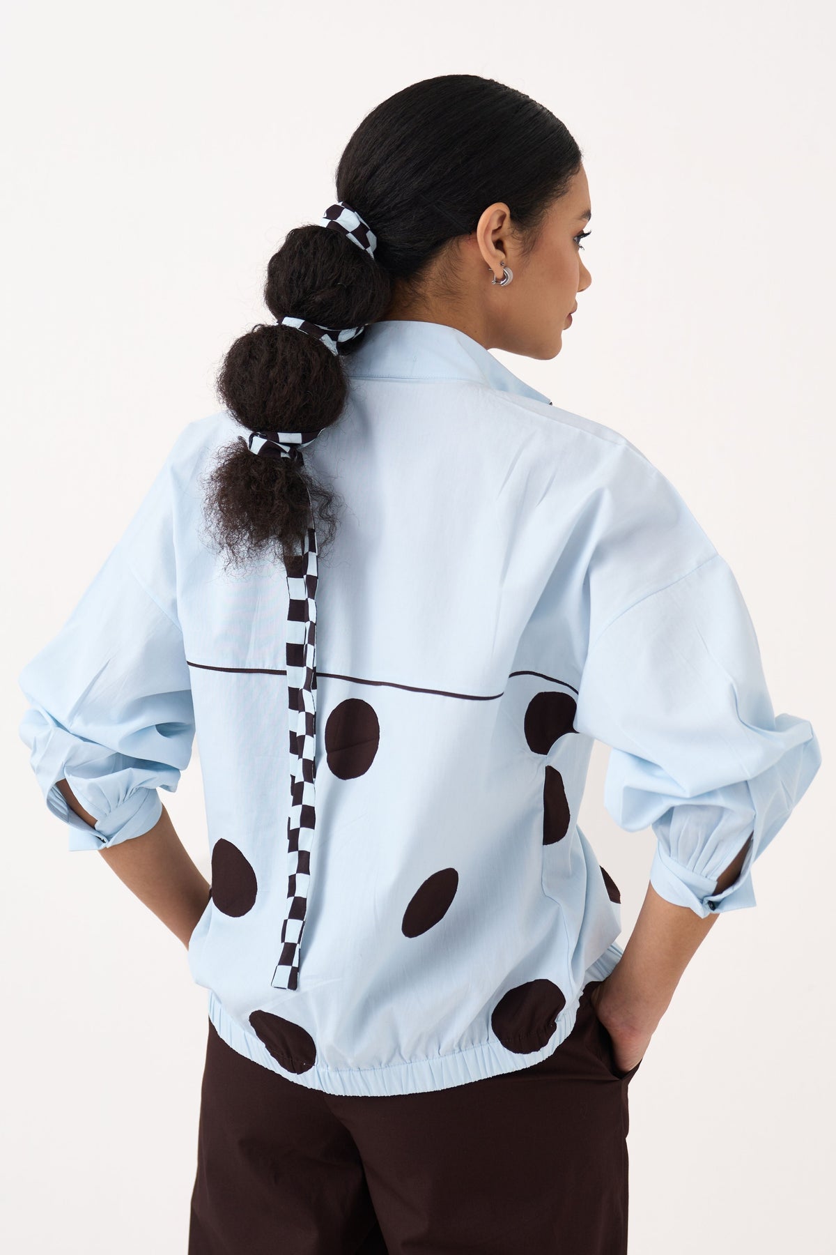 Drawstring Polka Top