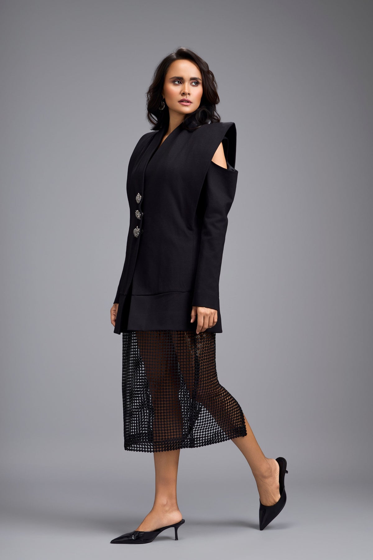 Cold Shoulder Blazer