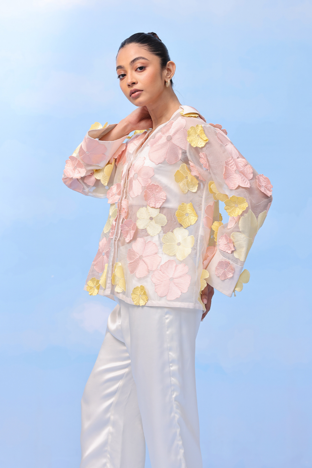 Yellow Three Tone Bloom Shirt