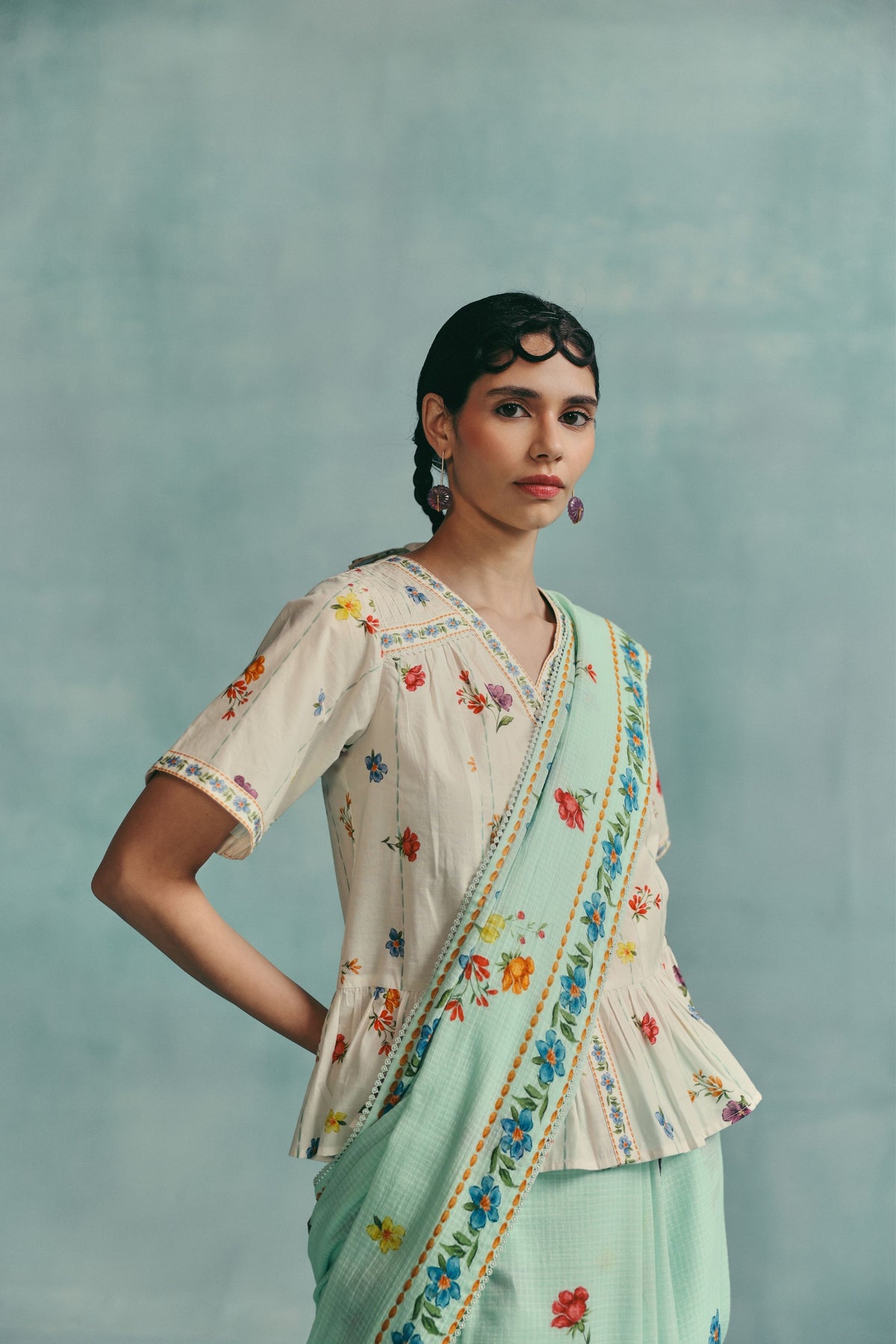 Daisy Blue Saree
