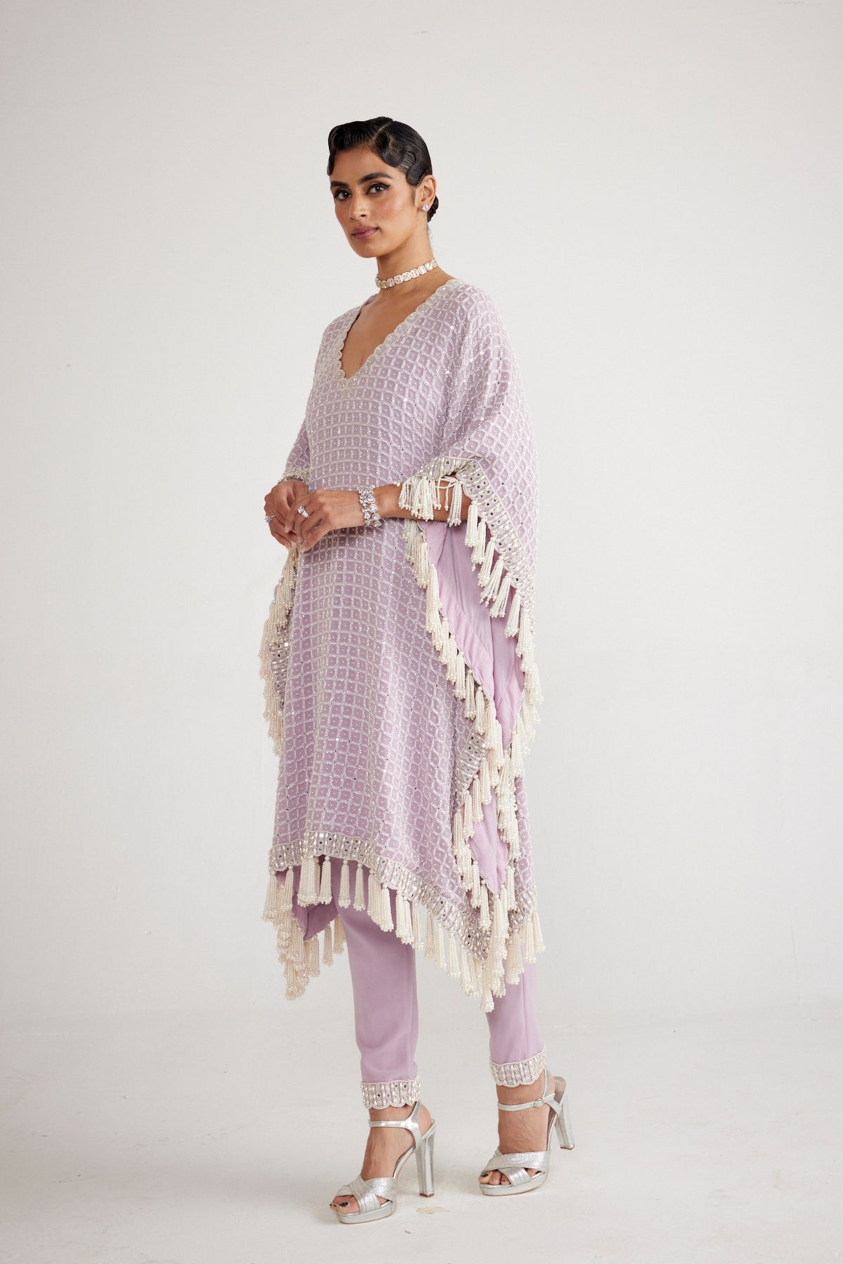 Powder Lilac Kaftan Set