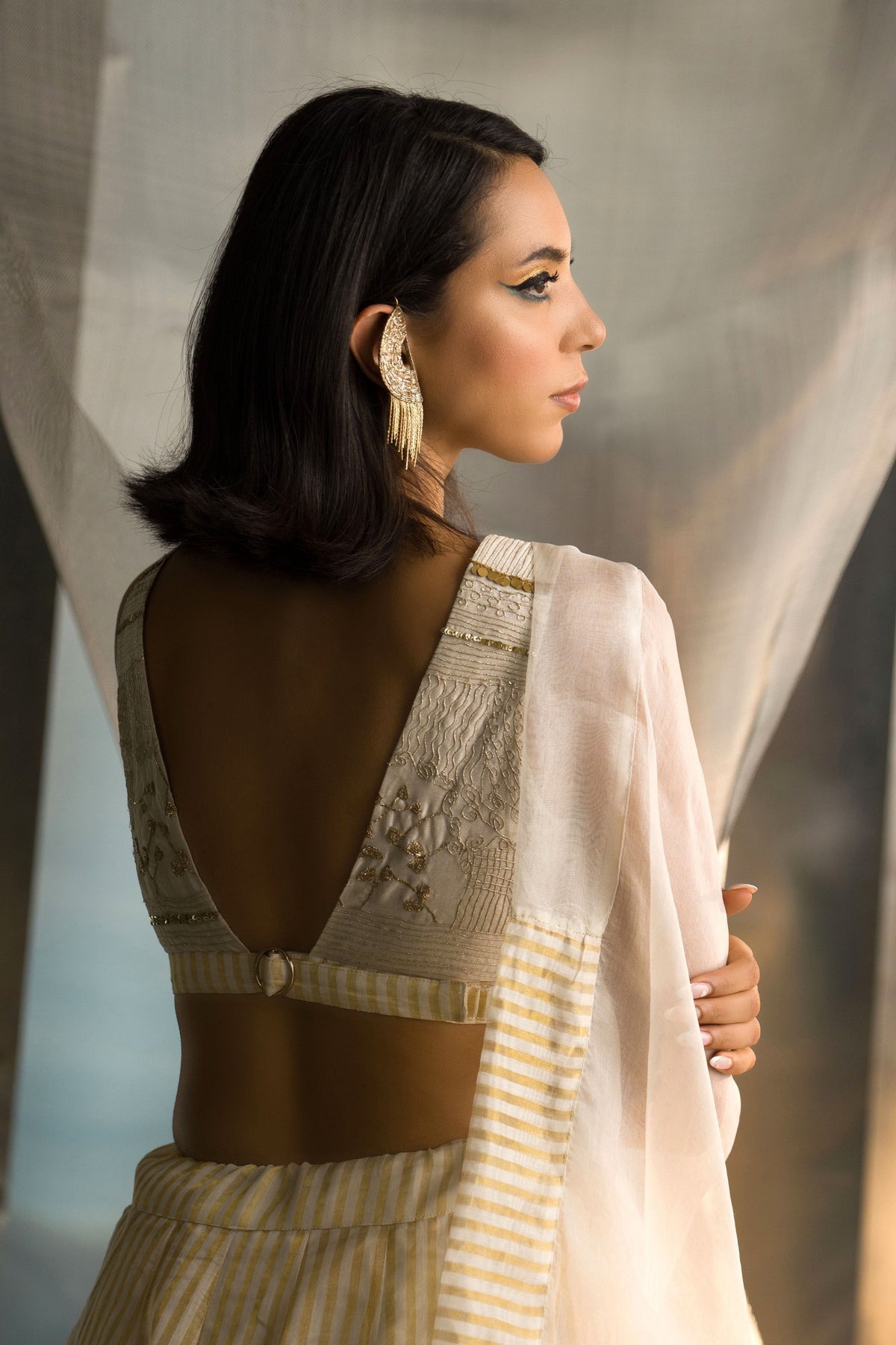 Tissue Lehenga Set