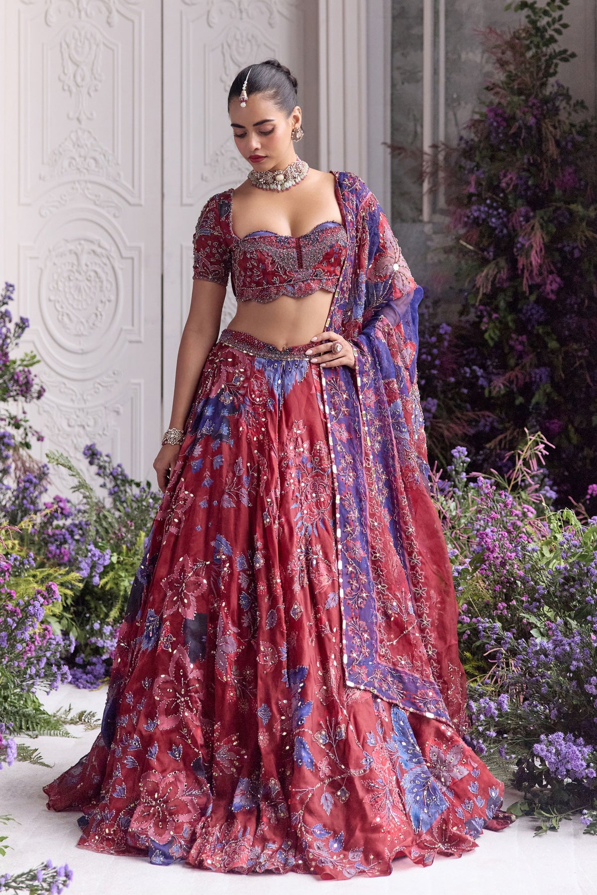 Ridaa Lehenga Set With Veil