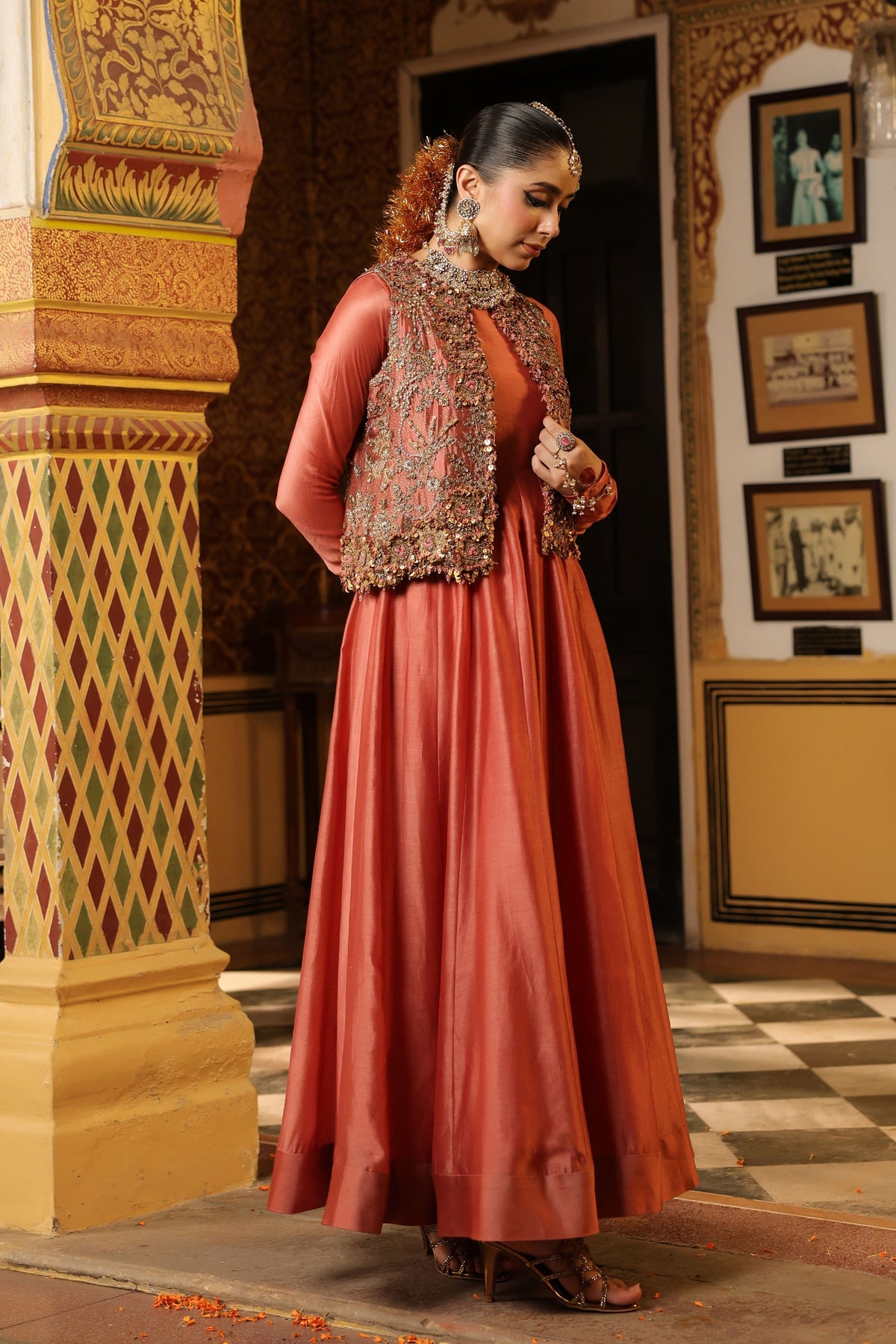 Ahista Rose Jacket Kalidaar Set