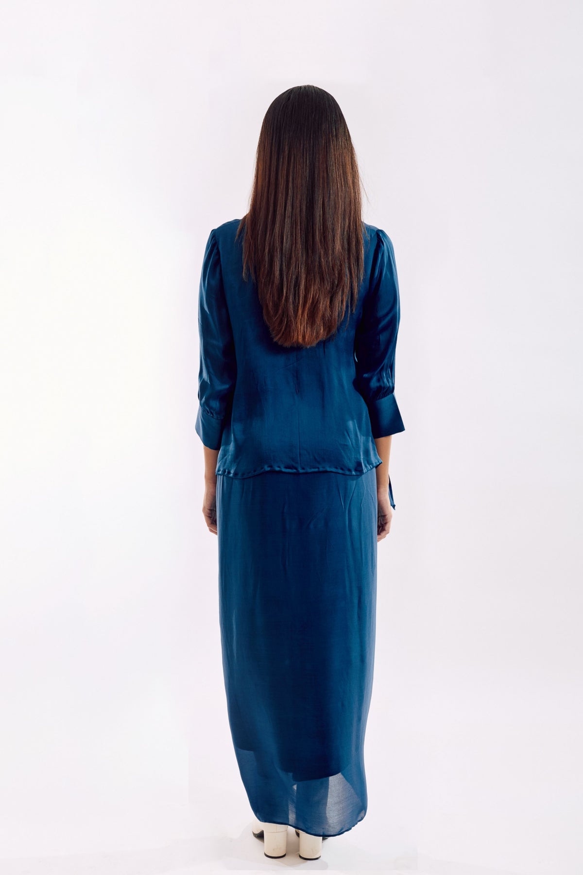 Blue Side Tie Co-ord Set
