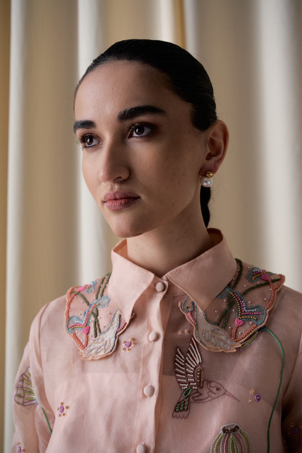 Mystic Peach Shirt With Bustier