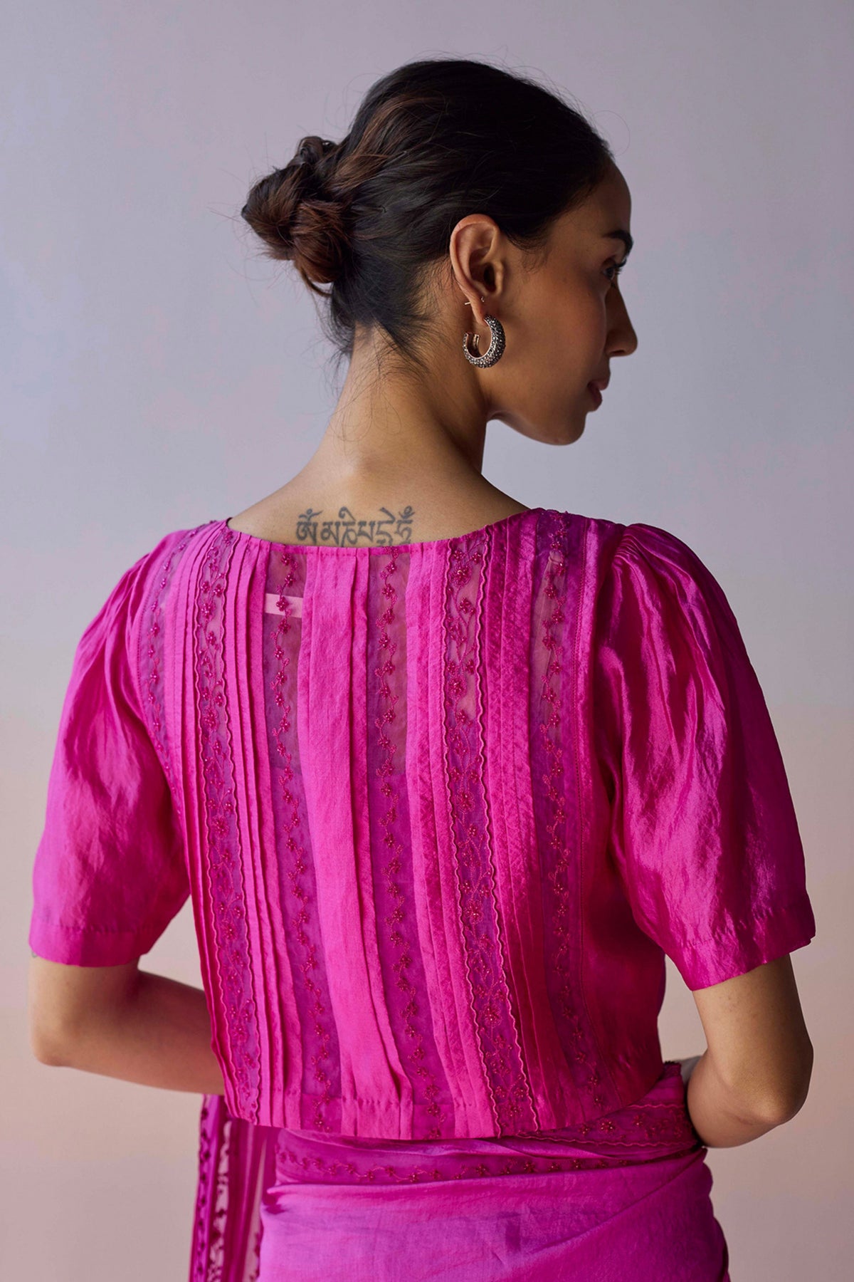 Whispering Ivy Embroidered Bright Pink Blouse