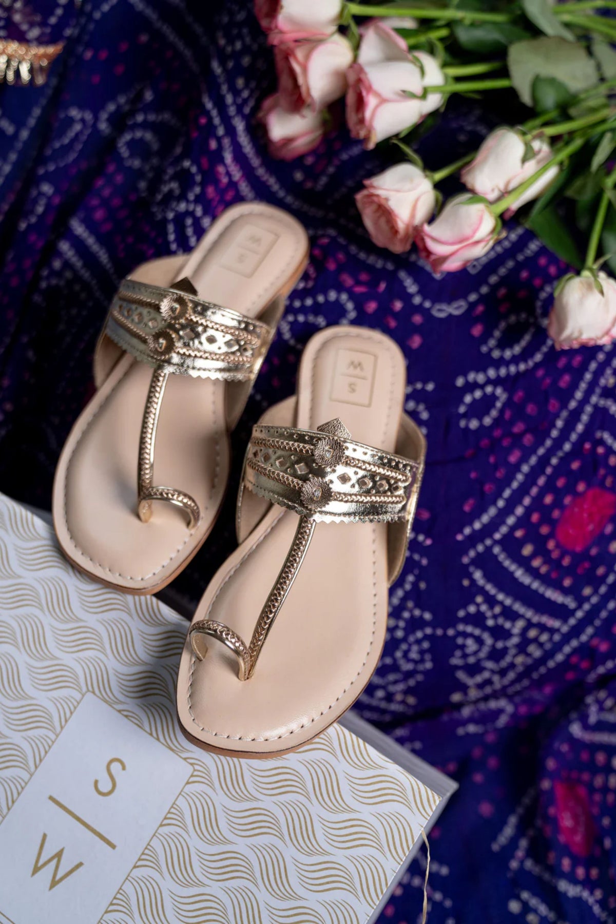 Lexie Gold Kolhapuri Sandals