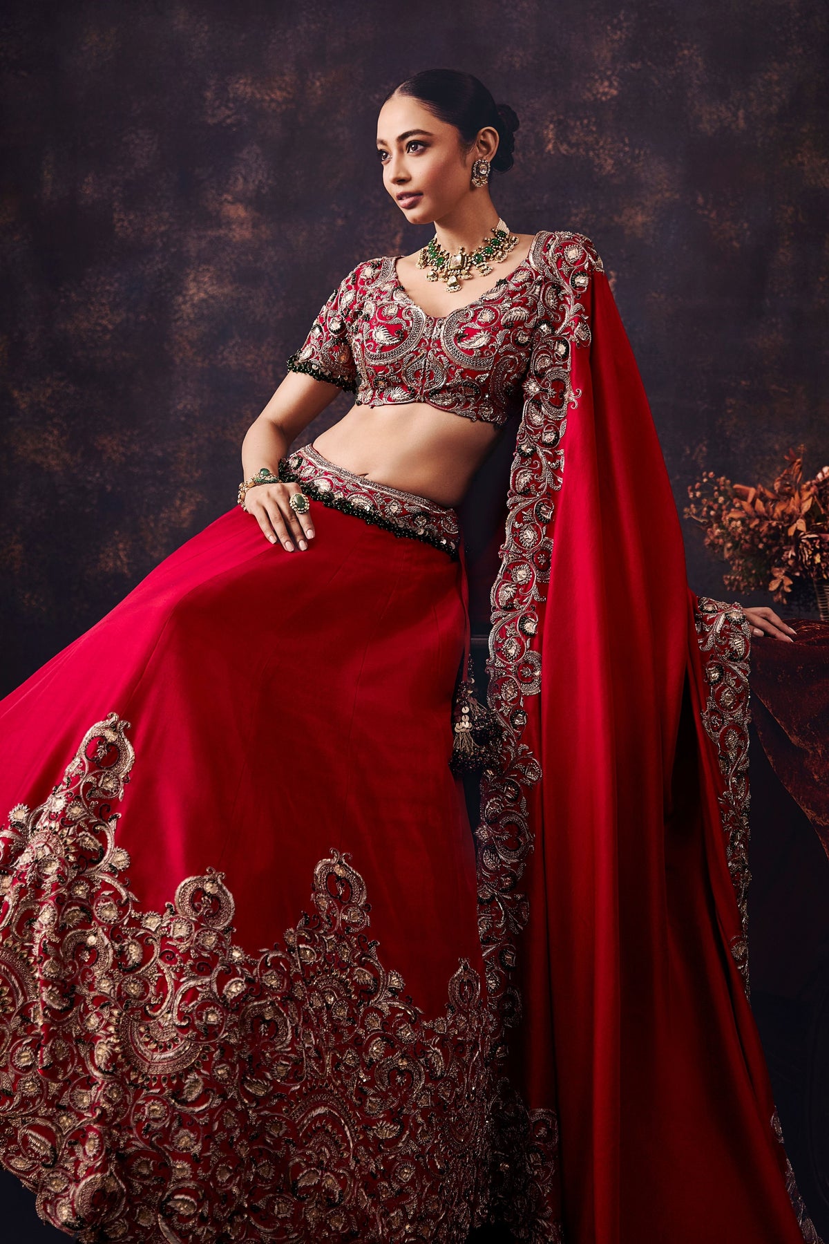 As Gota Emerald Lehenga