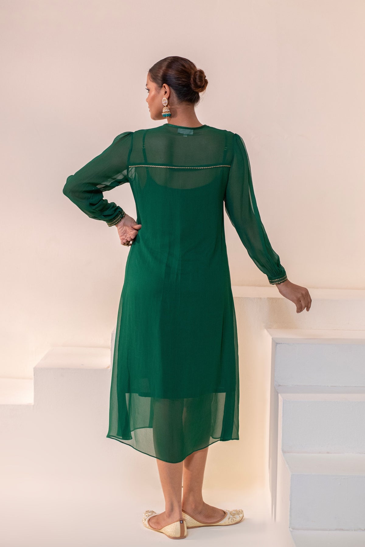 Emerald Green  Embellished  Dress