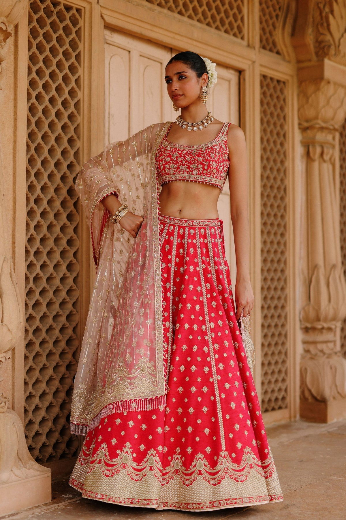 Noorbano Hot Pink Lehenga Set