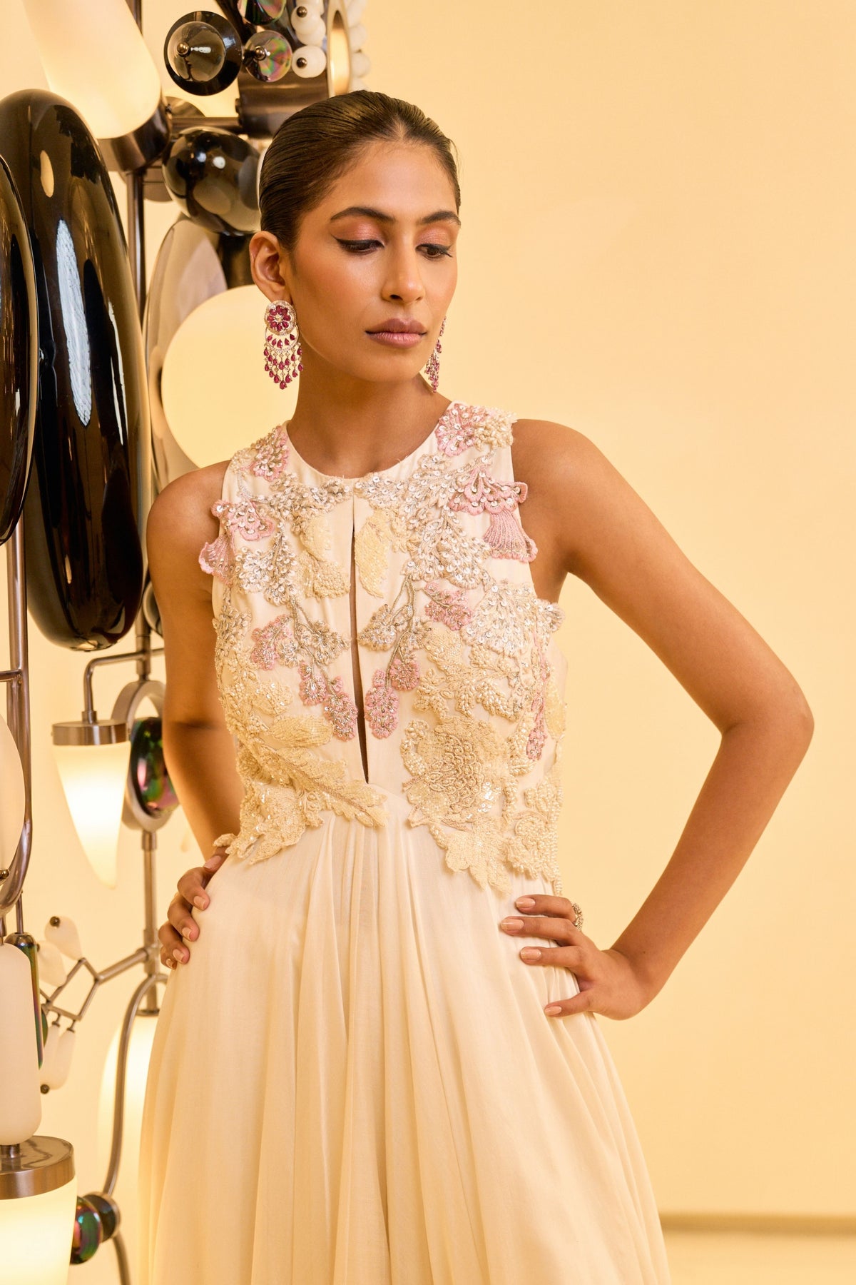 Ivory Blossom Anarkali Set