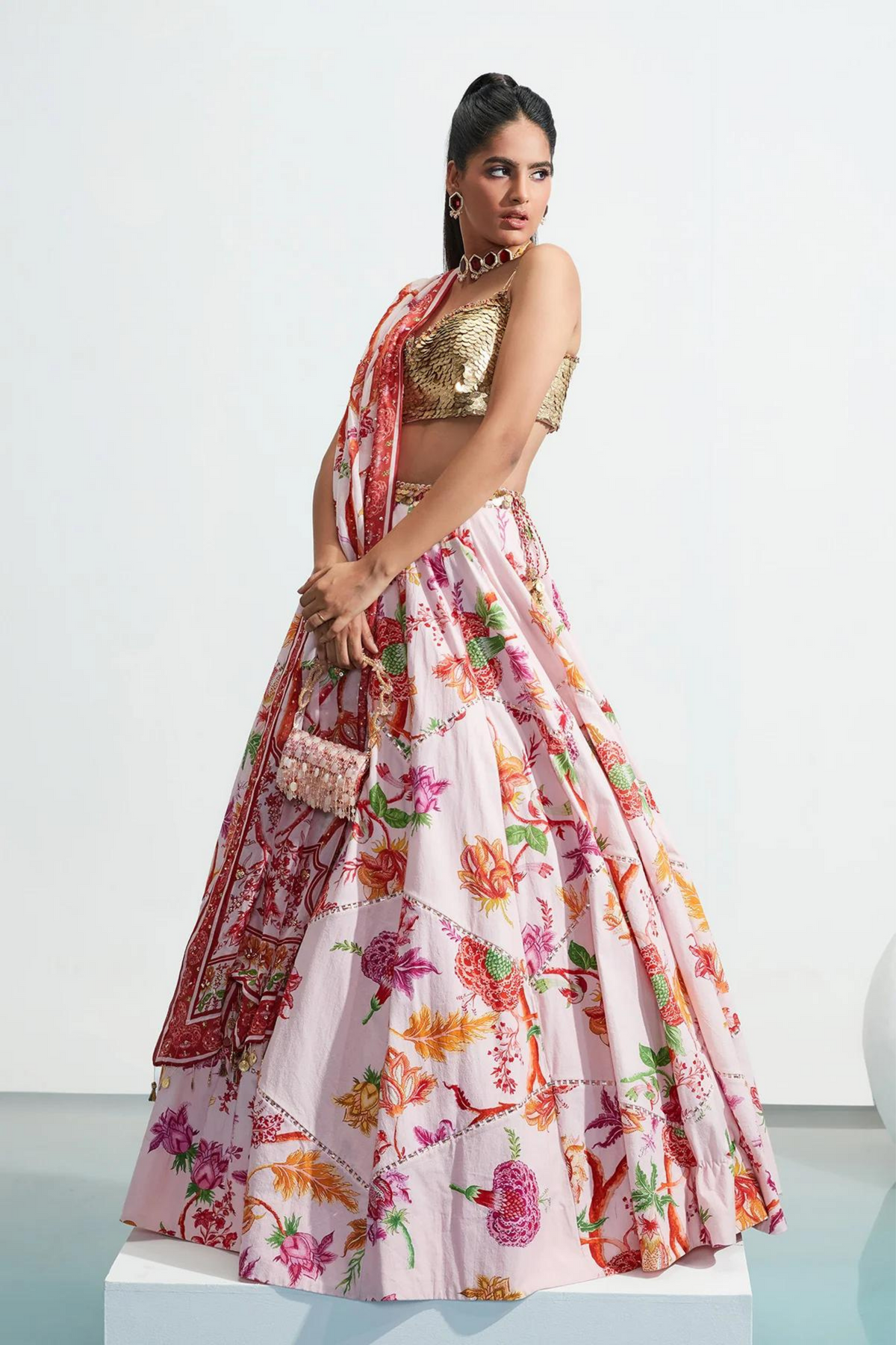 Amina Blush Embroidered Lehenga Set