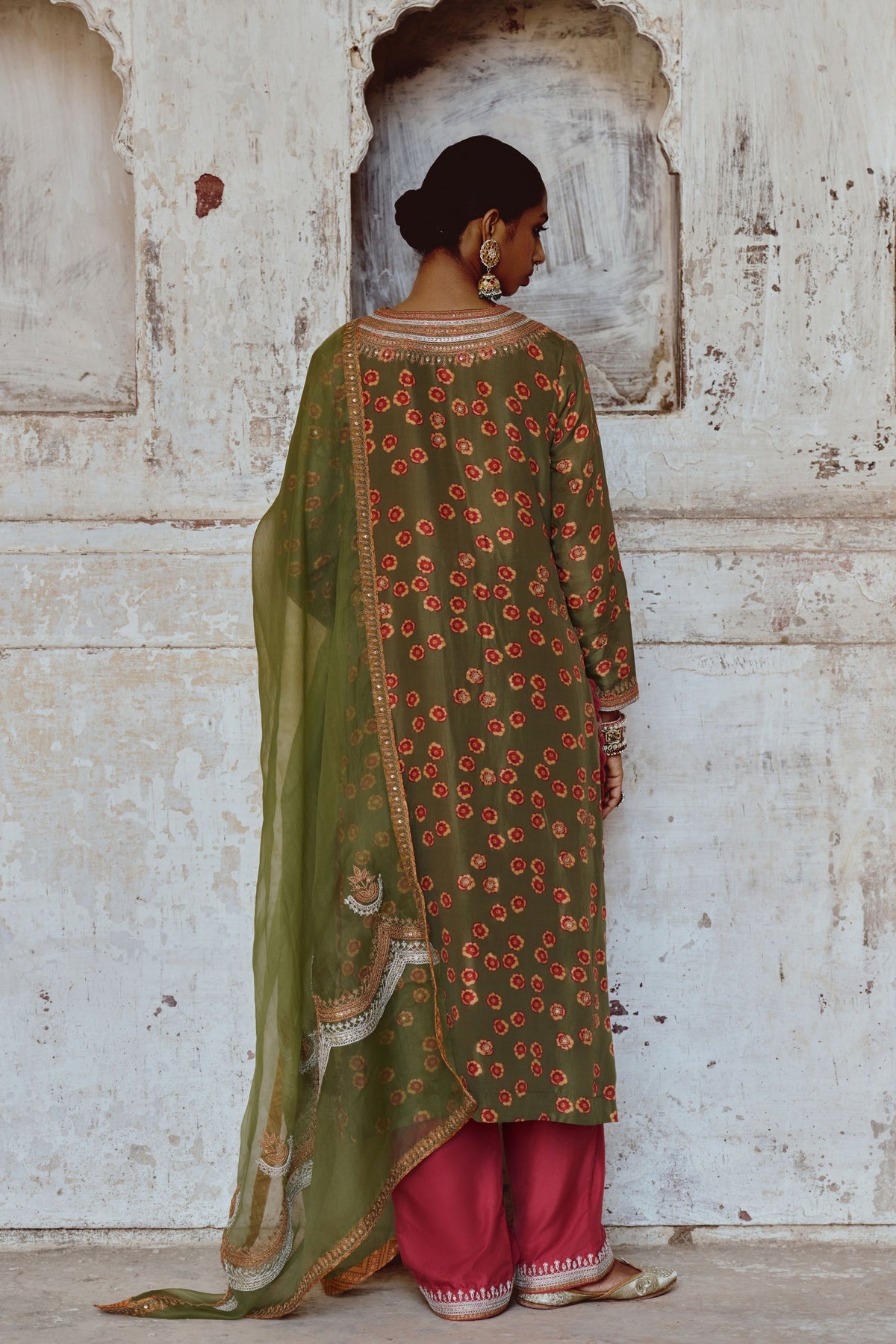 Leher Green Kurta Set