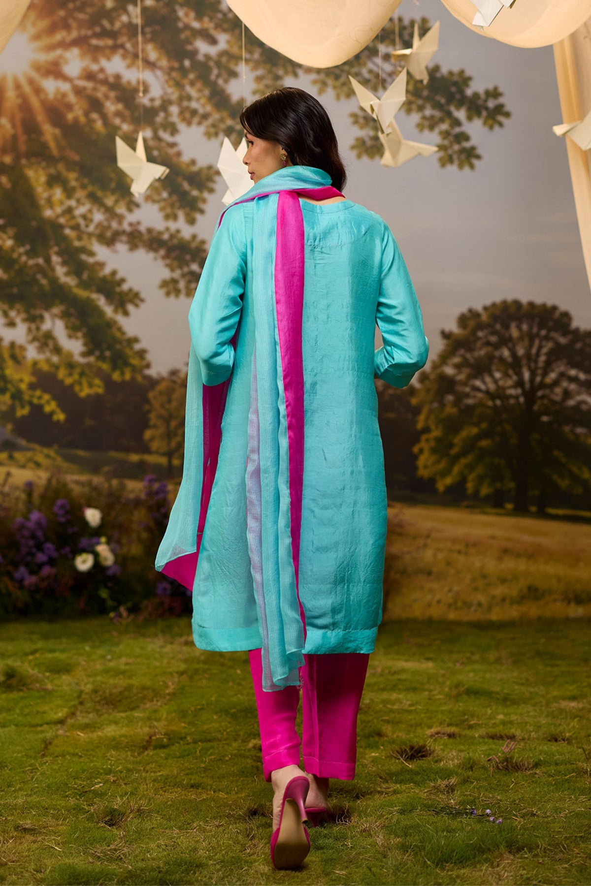 Where Colours Meet Blue Dupatta