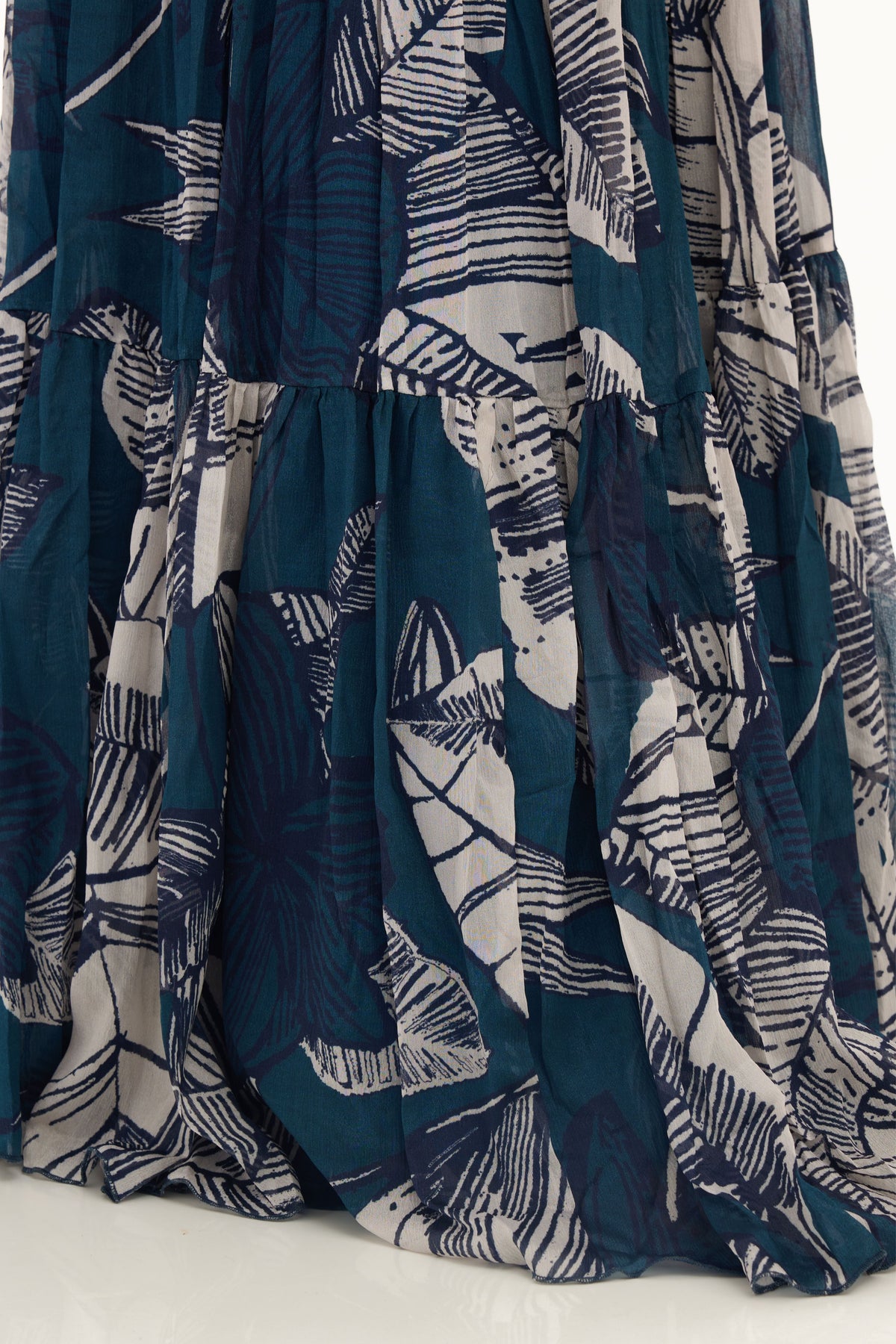 Blue and White Wrap Dress