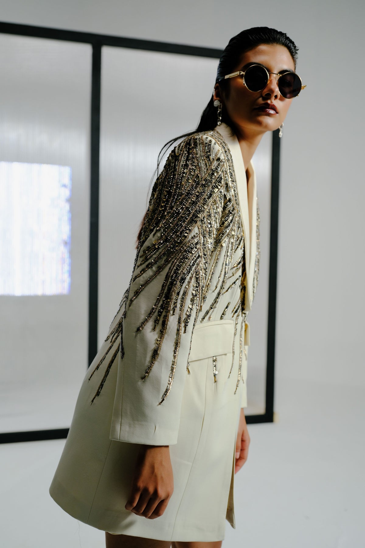Bugle Beads Jacket Dress