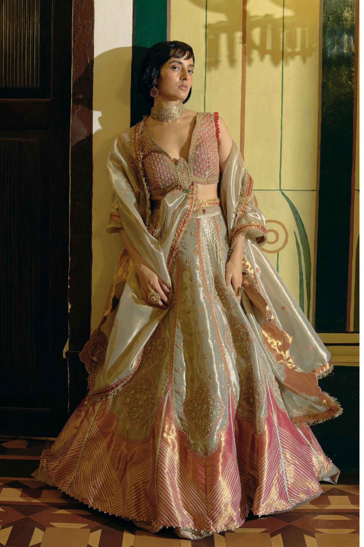 Rose Gold Lehenga Set