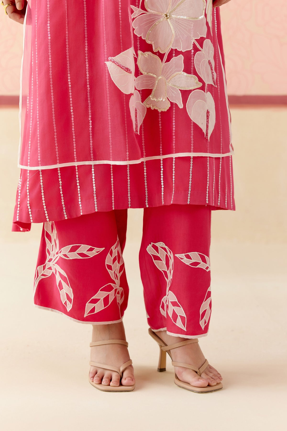 Hot Pink Applique Kurta Set