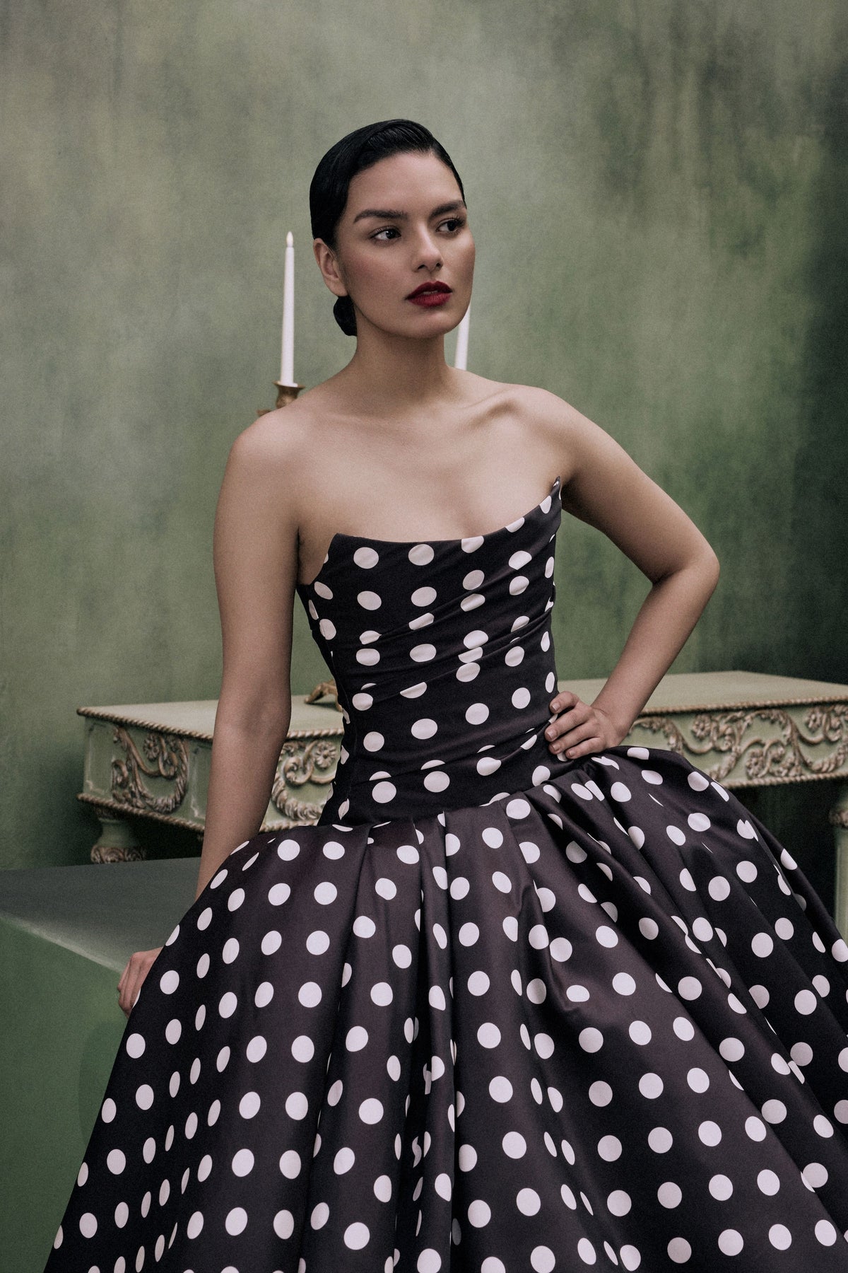 Strapless Gown With Balloon Hem