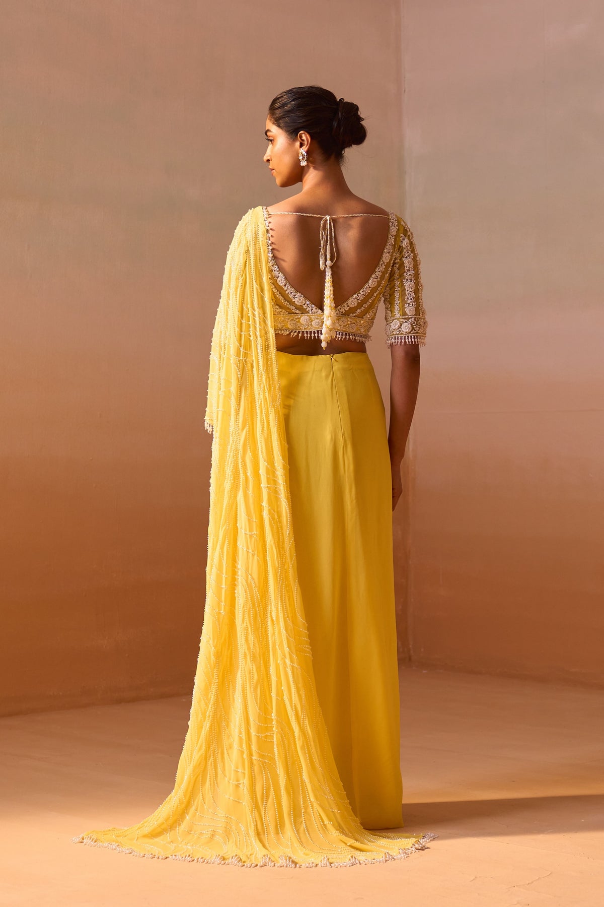 Yellow Georgette Saree