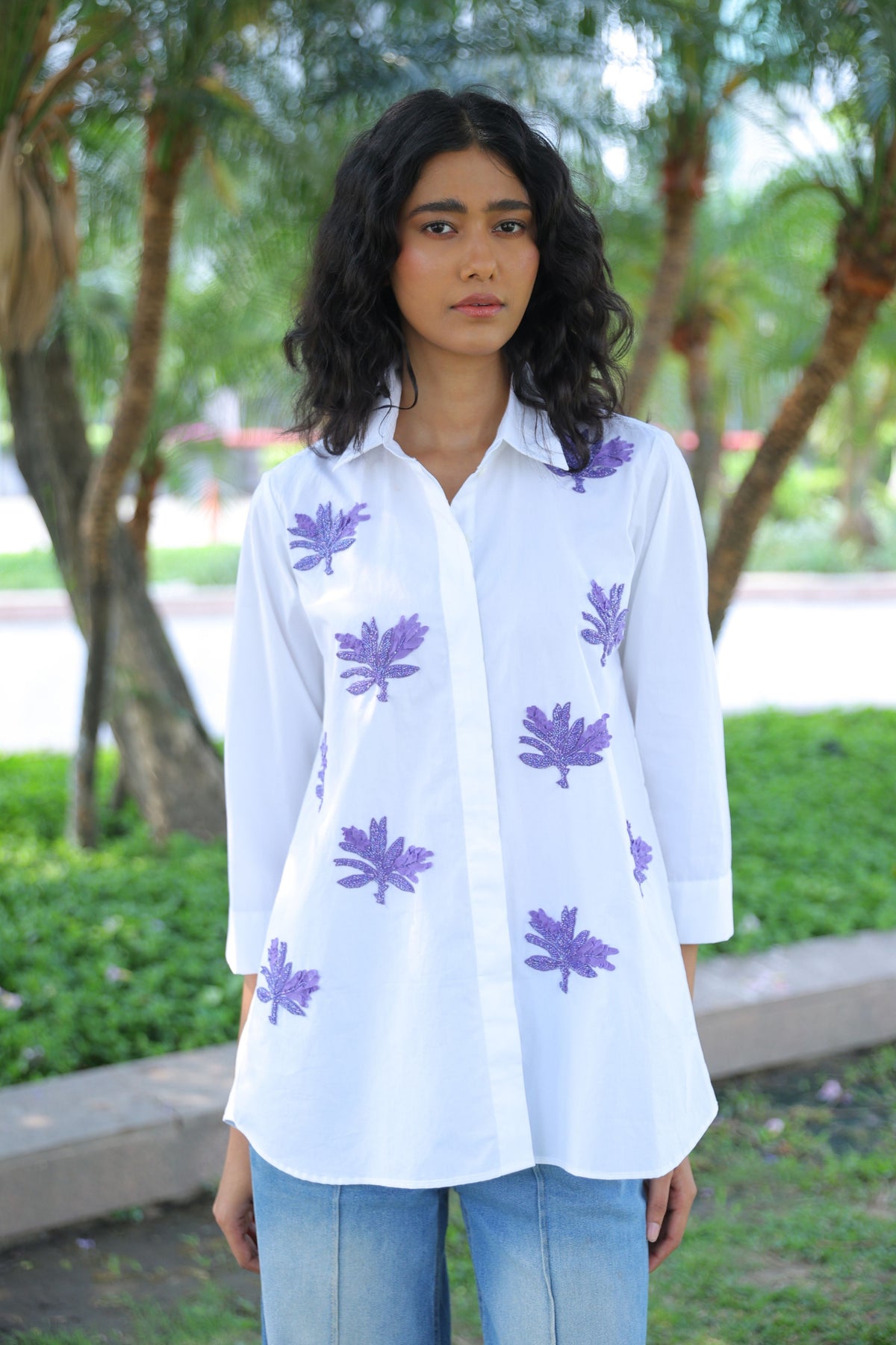 A Line Banana Tree White Shirt