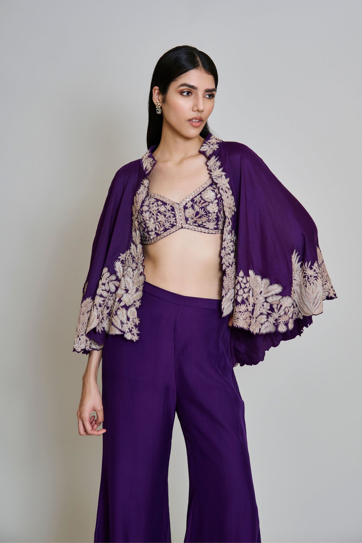 Kalie Purple Cape Set