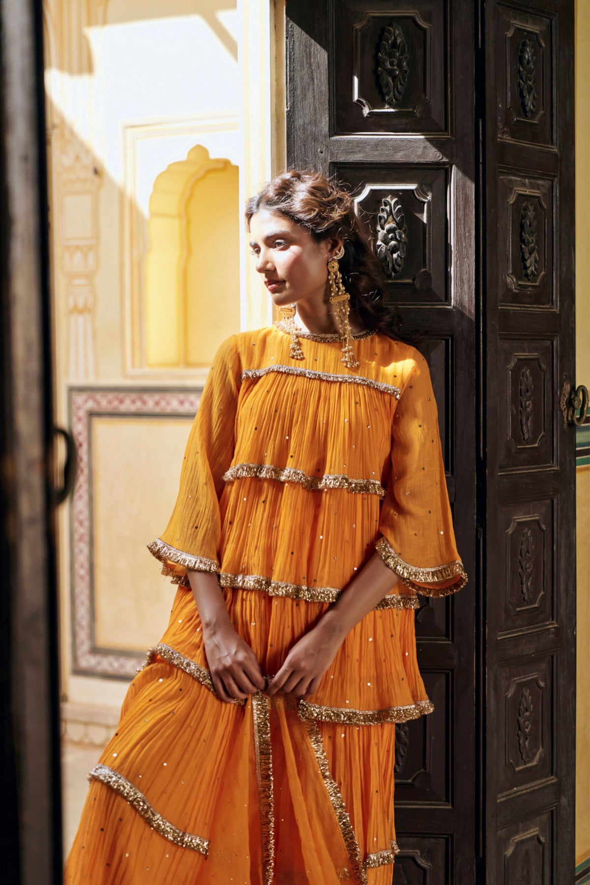 Saffron Sharara Set