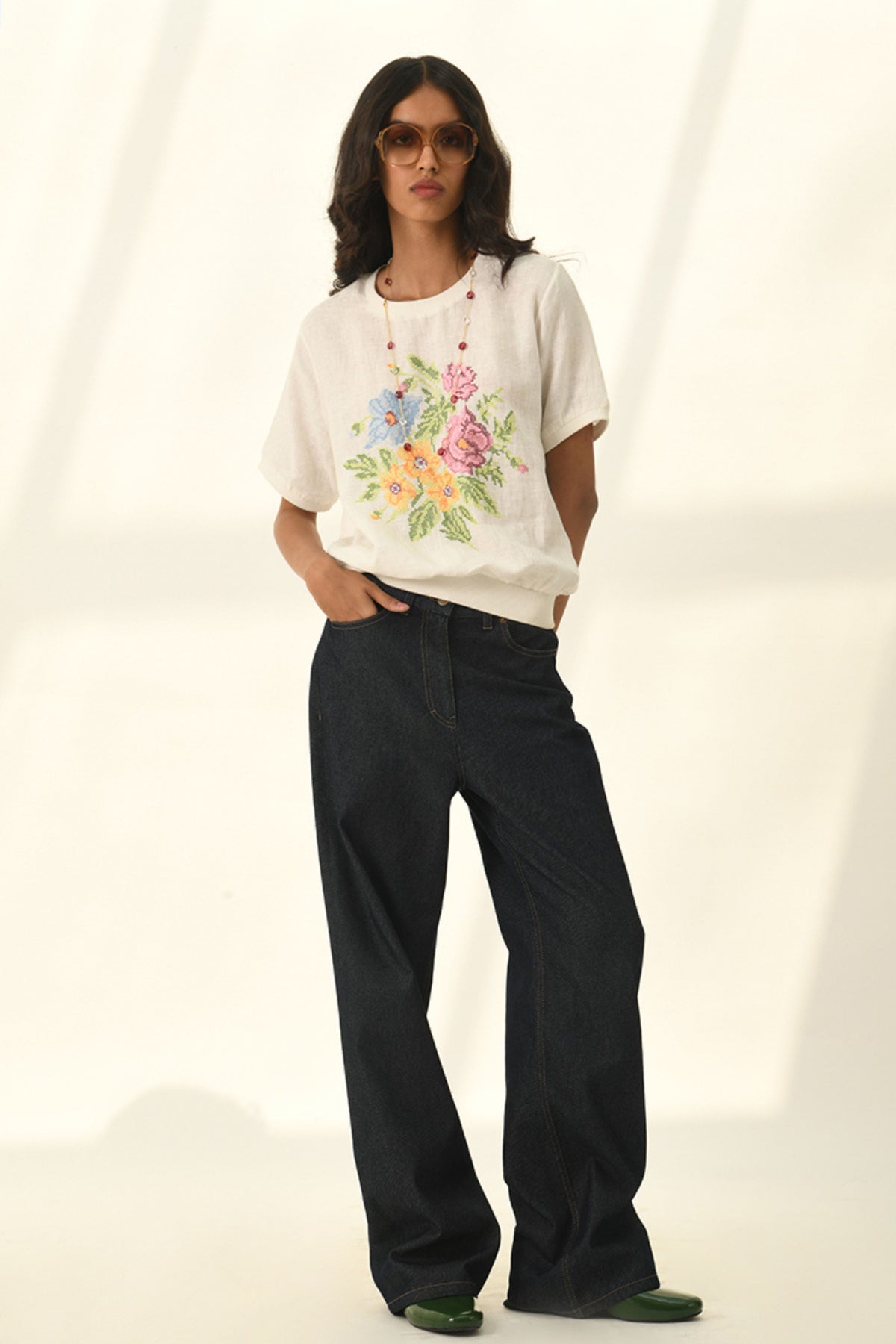 White Ekstase Embroidered Top