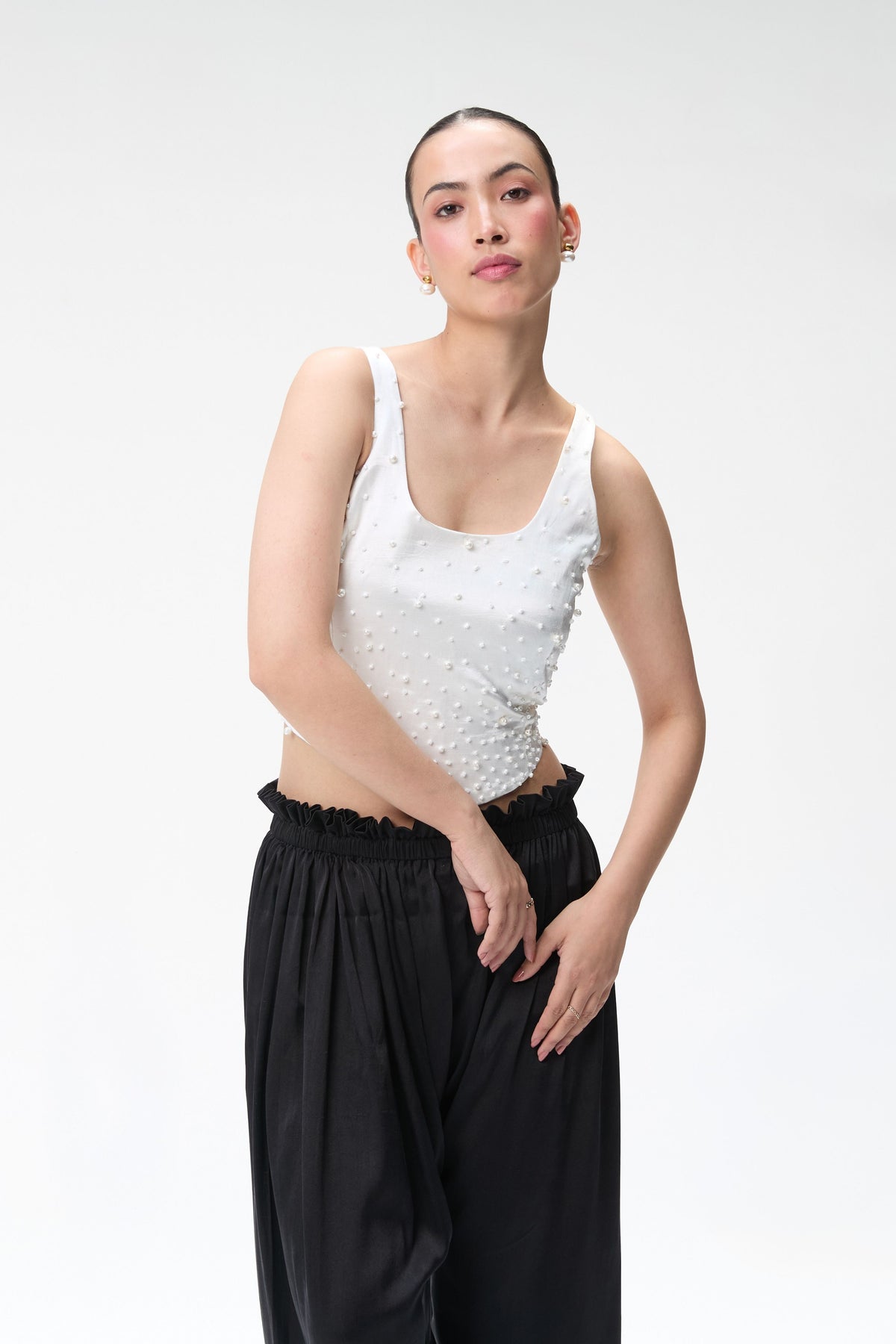 Black Silk Balloon Pants
