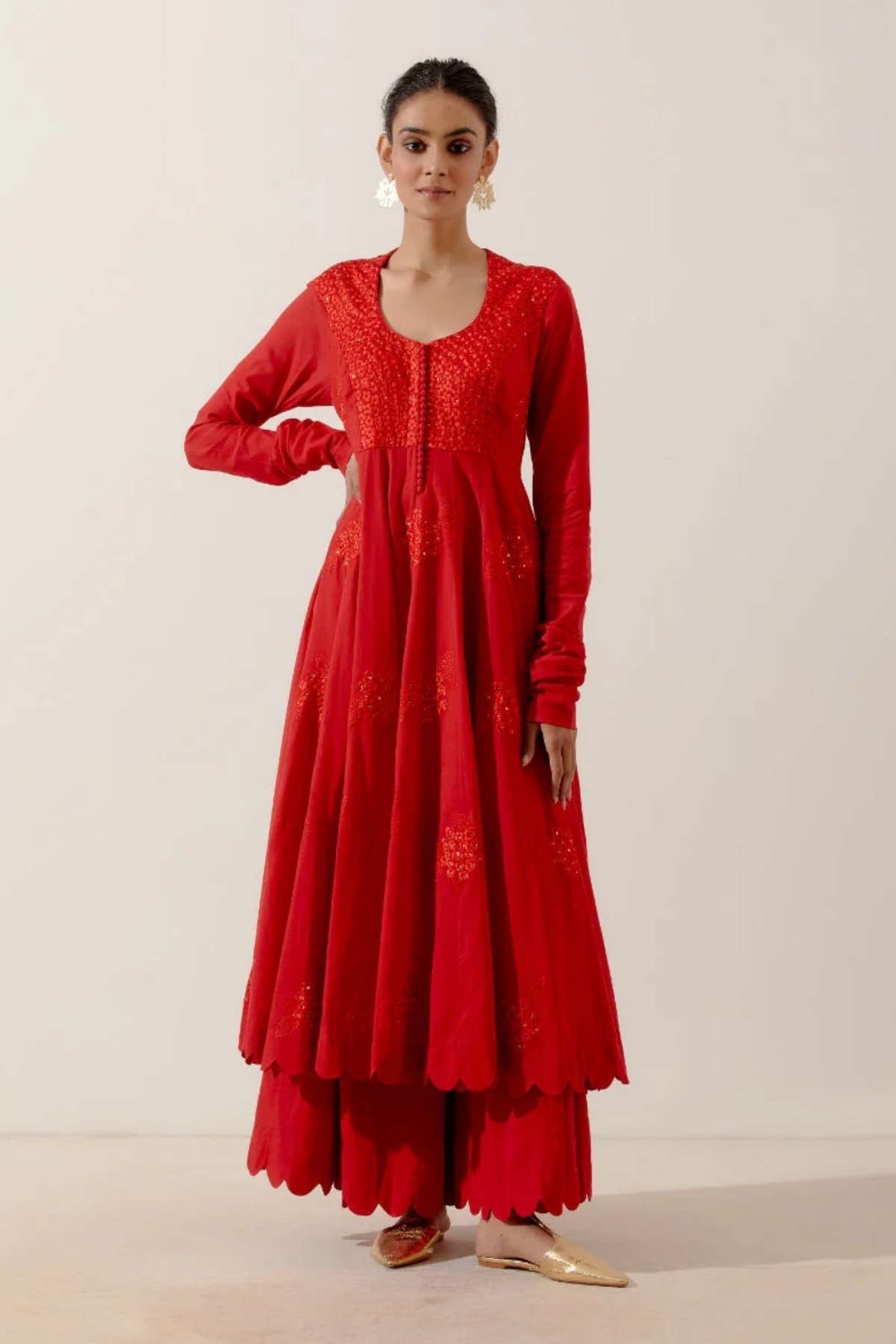 Gulmohar kali kurta set